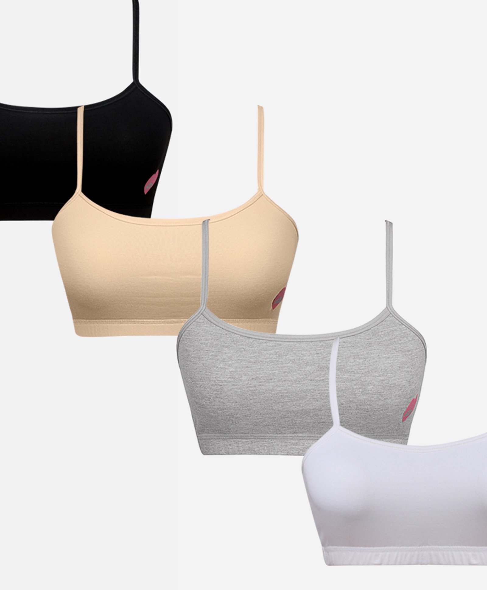 SillySally Pack Of 4  Non Padded Non Wired Training Bra  -Multi Colour-picture-37