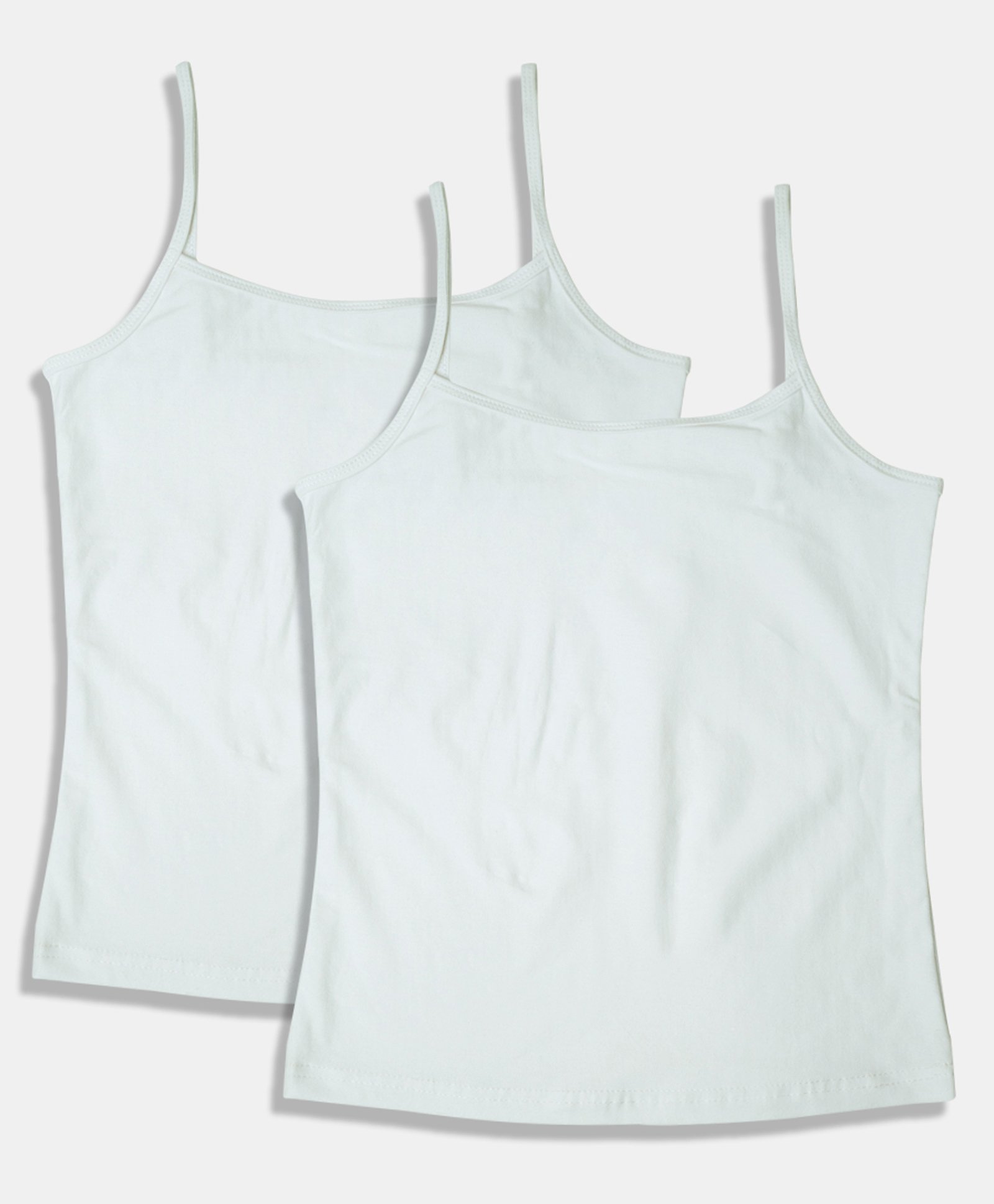 SillySally Pack Of 2 Sleeveless Solid Camisoles - White-picture-17