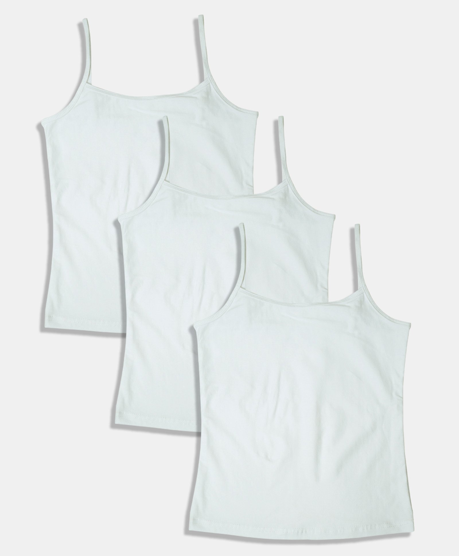 SillySally  Pack Of 3 Sleeveless Solid Camisoles - White-image-45