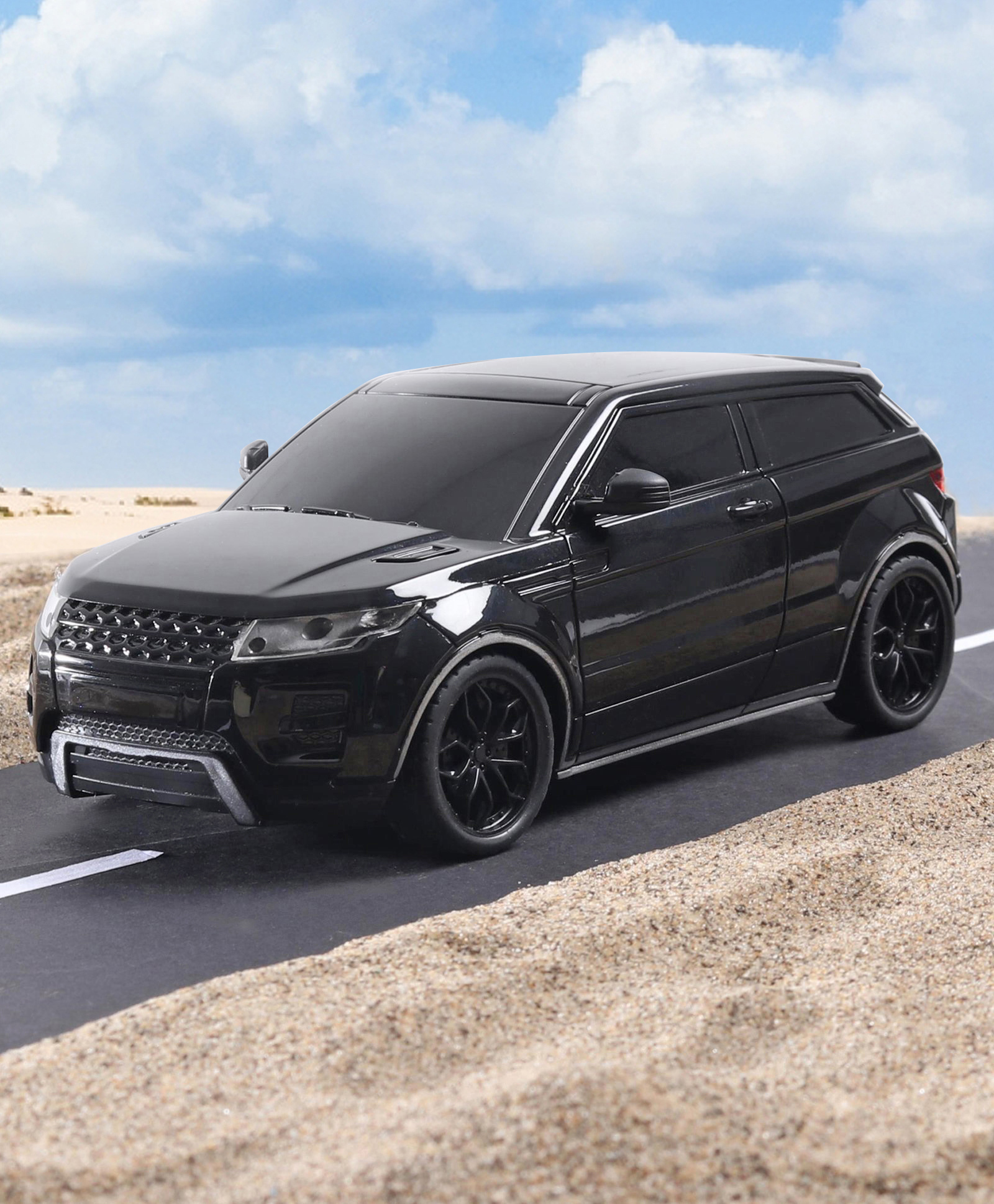 Remote Control Sports High Speed C-Type Rechargeable Mini Racing Car With Flashing Headlight Scale Ratio 1:24 - Black