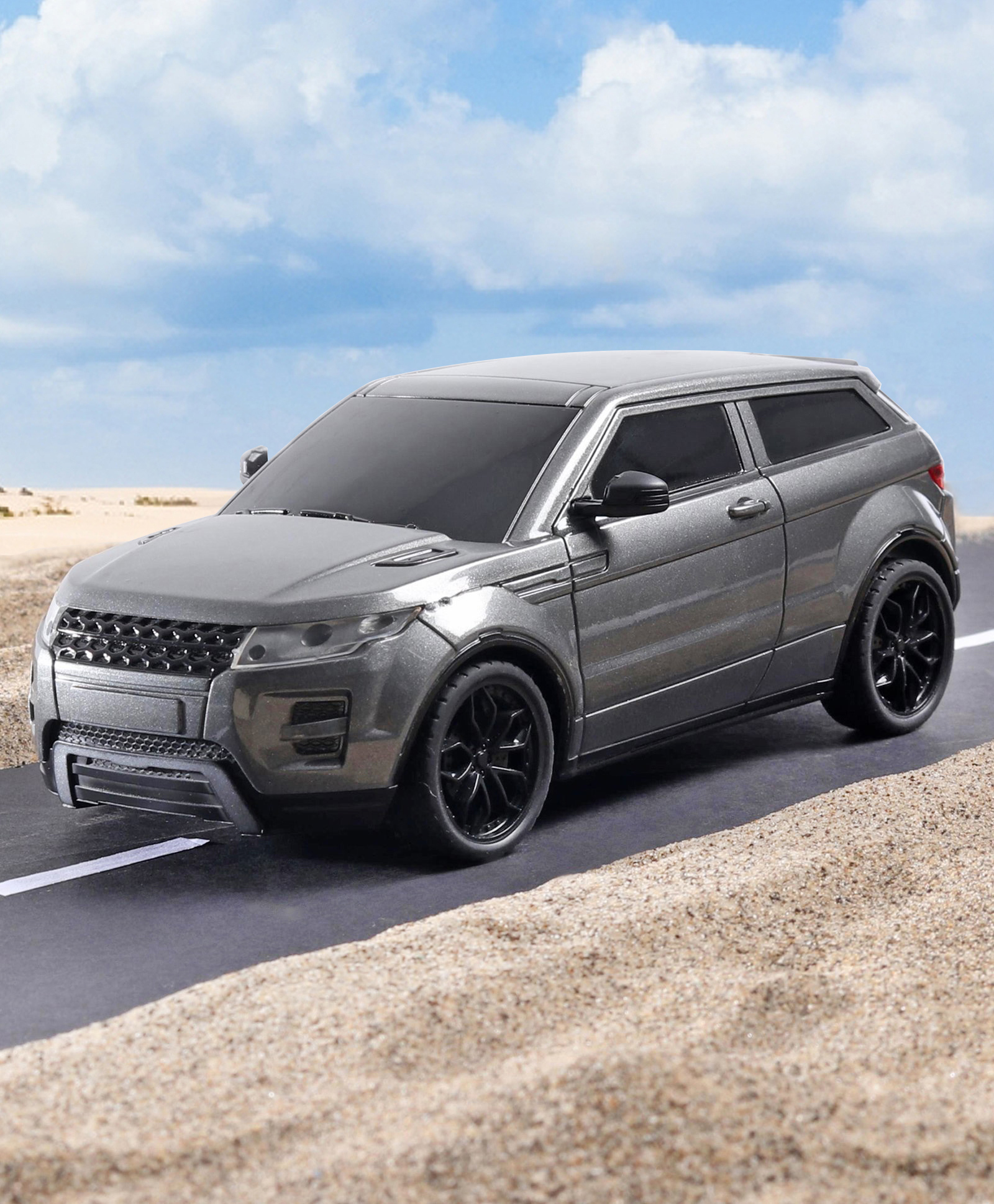 Remote Control Sports High Speed C-Type Rechargeable Mini Racing Car With Flashing Headlight Scale Ratio 1:24 - Grey