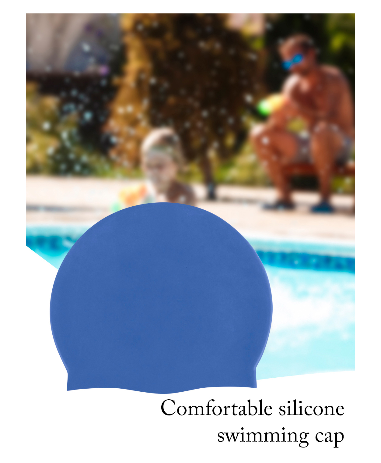 Passion Petals Silicone Swimming Cap - Blue-image-16