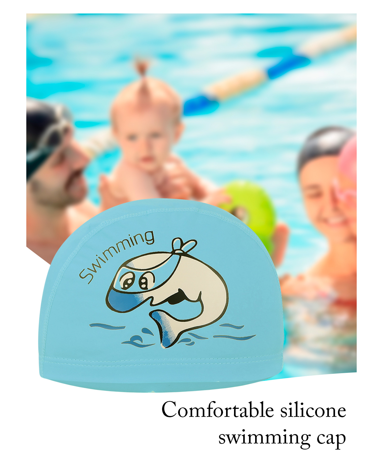 Passion Petals Pu Swimming Cap - Light Blue-image-23