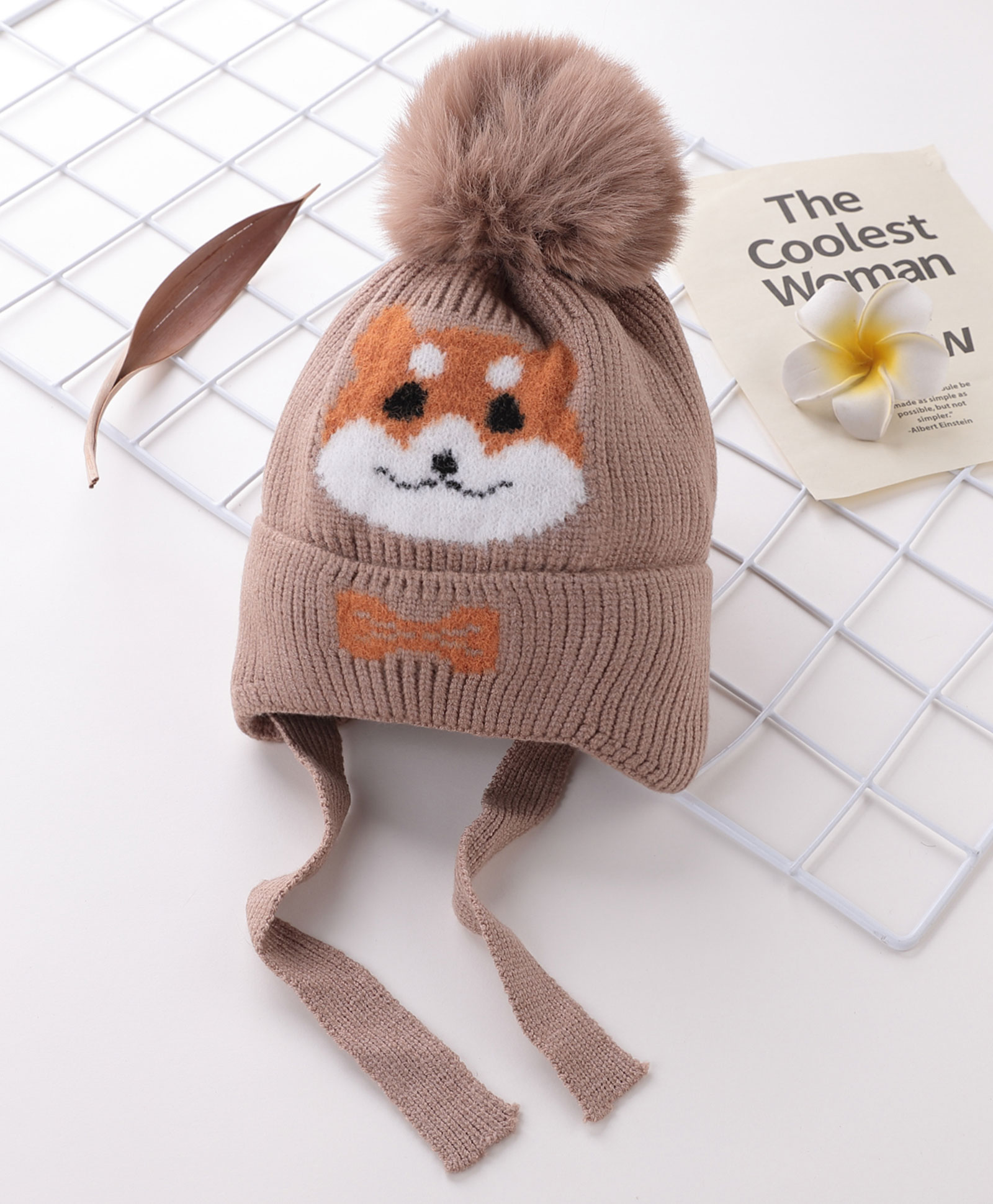 Babyhug Acrylic Woollen Cap Fox Design Brown - Diameter 12 cm-picture-23
