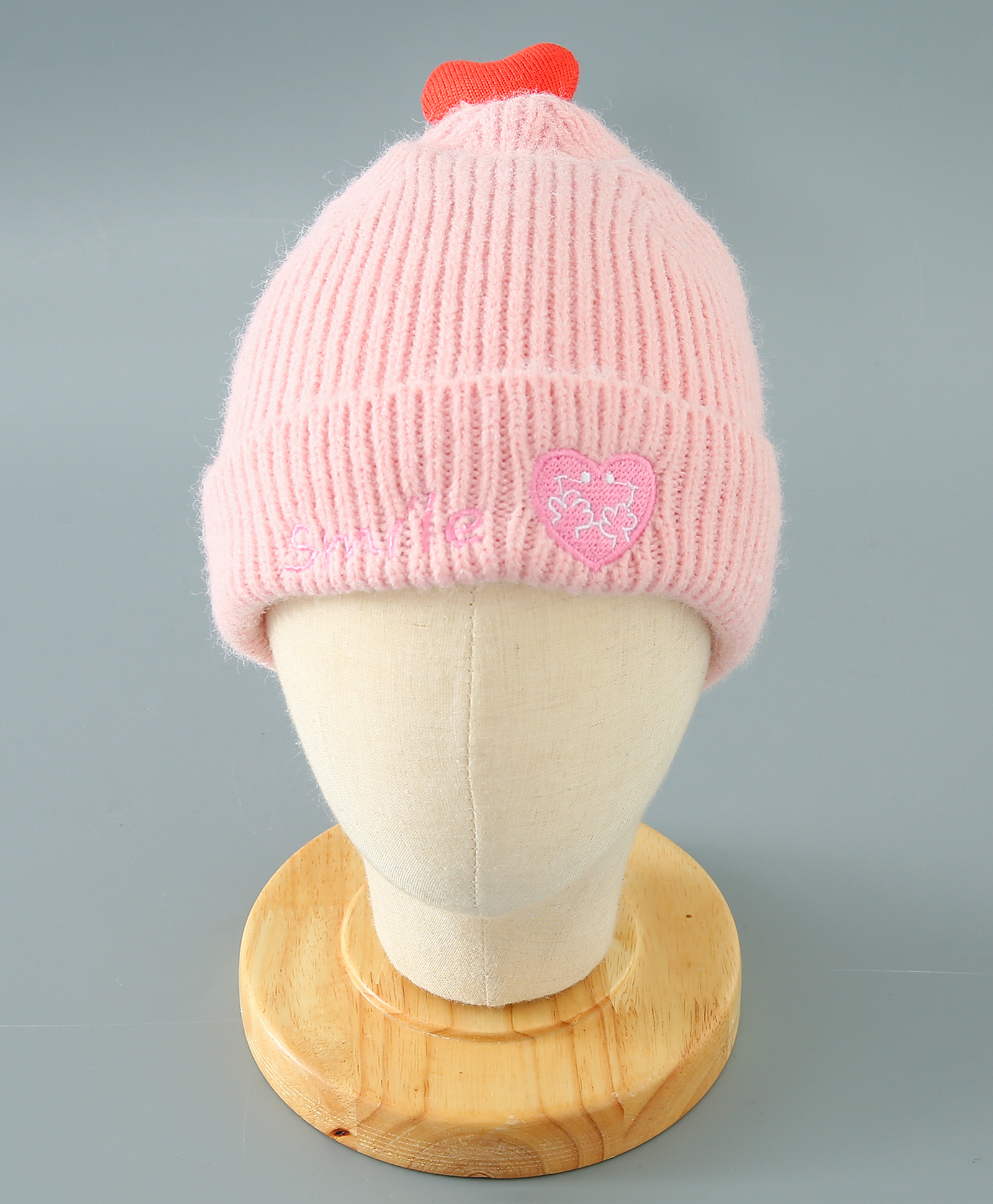 Babyhug Acrylic Heart Design Cap Large Size - Pink-image-42