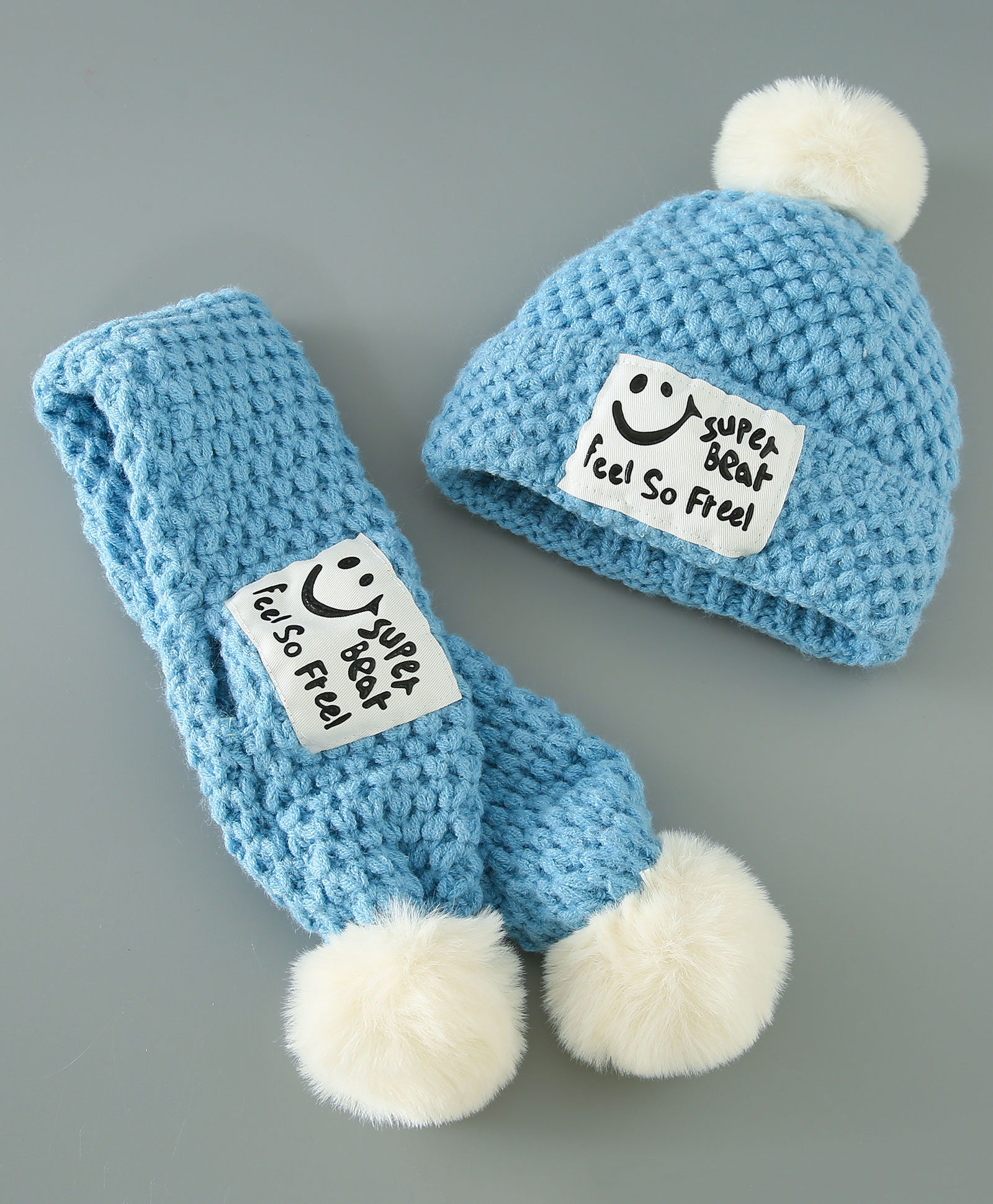 Babyhug Woolen Cap & Muffler Set Blue - Diameter 10.5 cm-image-7