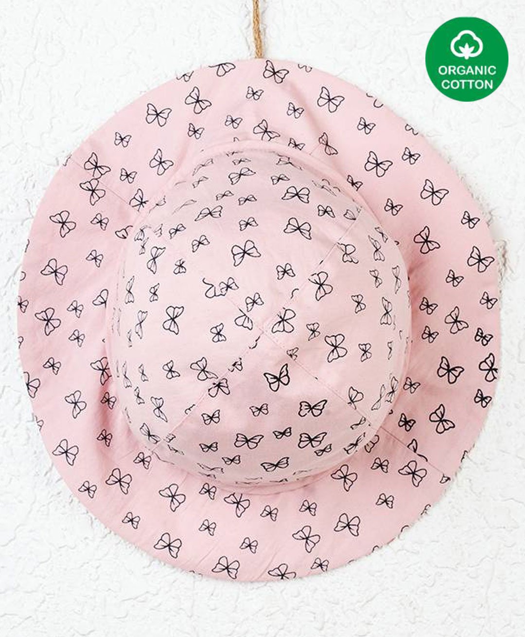 Nino Bambino 100% Cotton Butterflies Printed Summer Hat - Peach-image-26