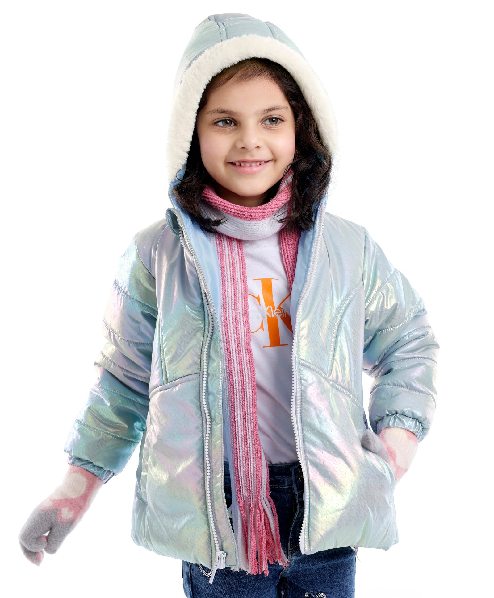 Babyhug Woven Full Sleeves Textured Jacket with Hood - Silver-image-34