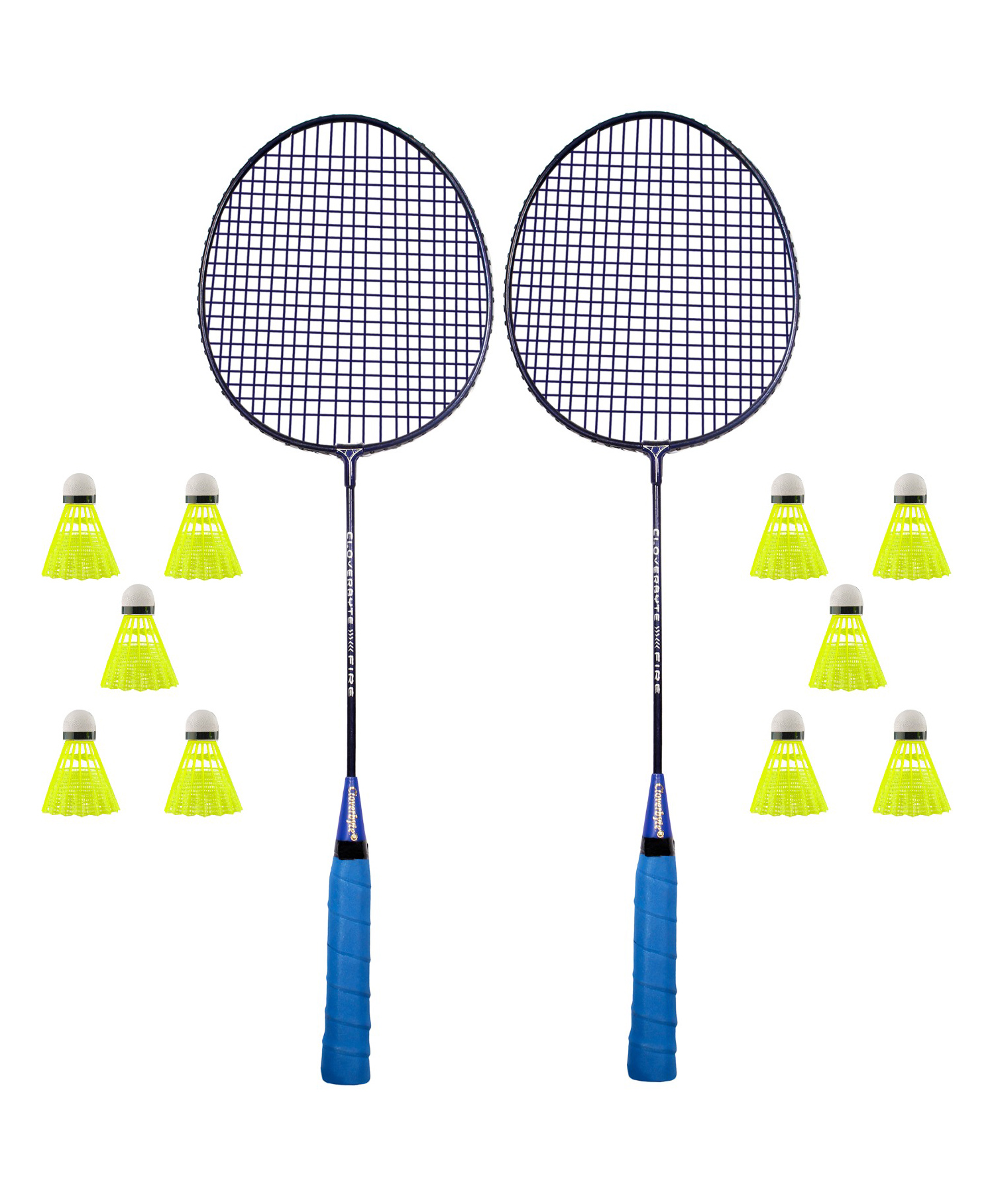 Cloverbyte Badminton Kit Set of 2 Piece Racket with 10 Piece Plastic Shuttle Cock Badminton Kit (Color May Vary)-image-2