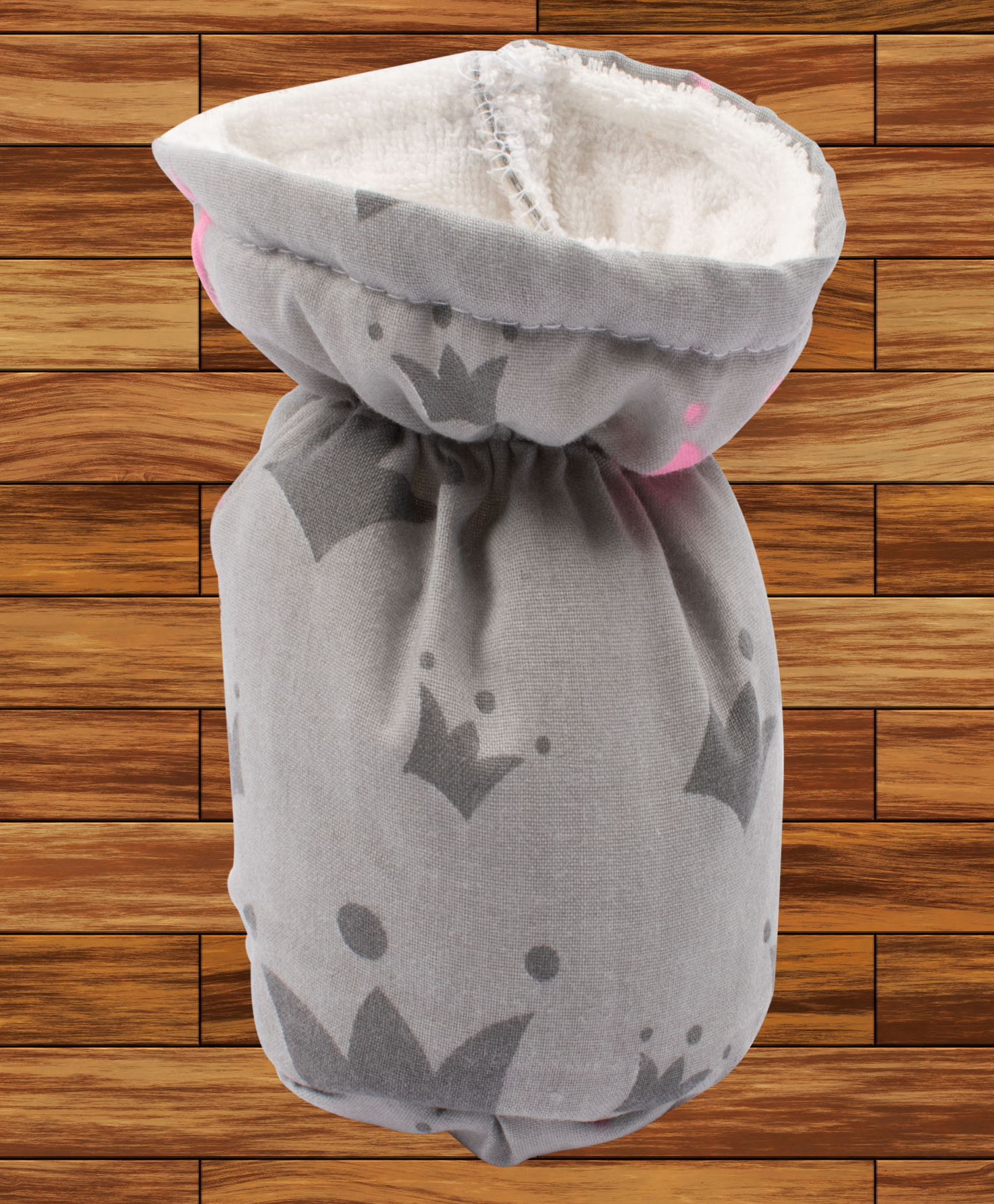 Mittenbooty Baby Bottle Cover Textile Small Crown Print-Grey-image-17
