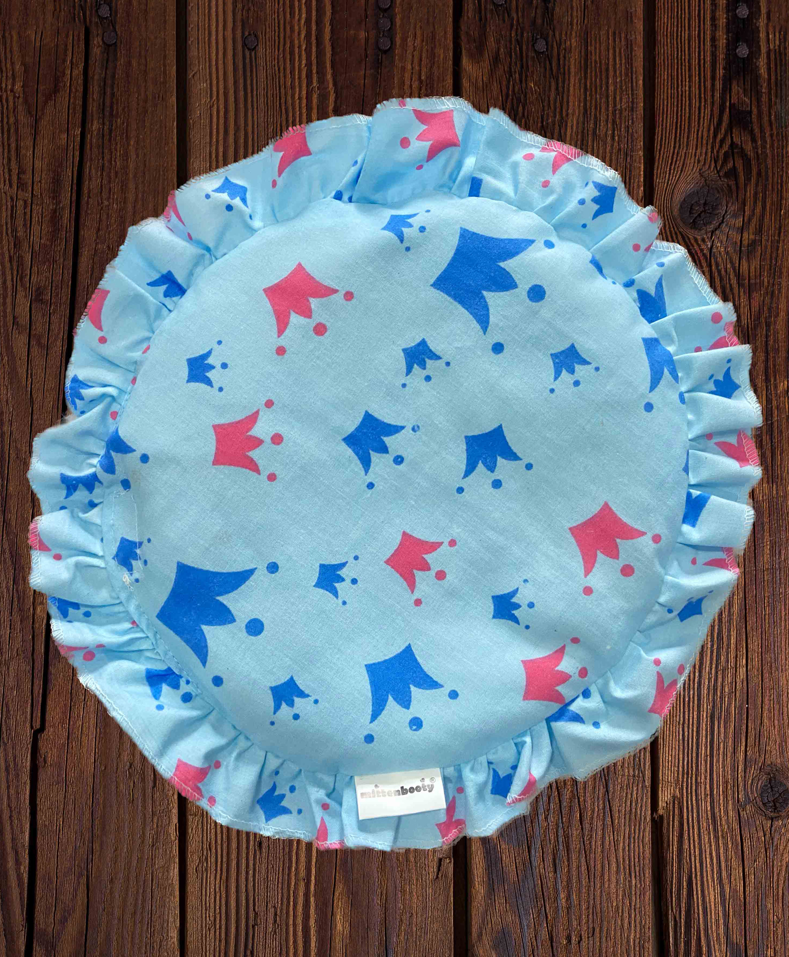 Mittenbooty Round Shaped Mustard Seed or Rai Crown Print Pillow - Blue-picture-24