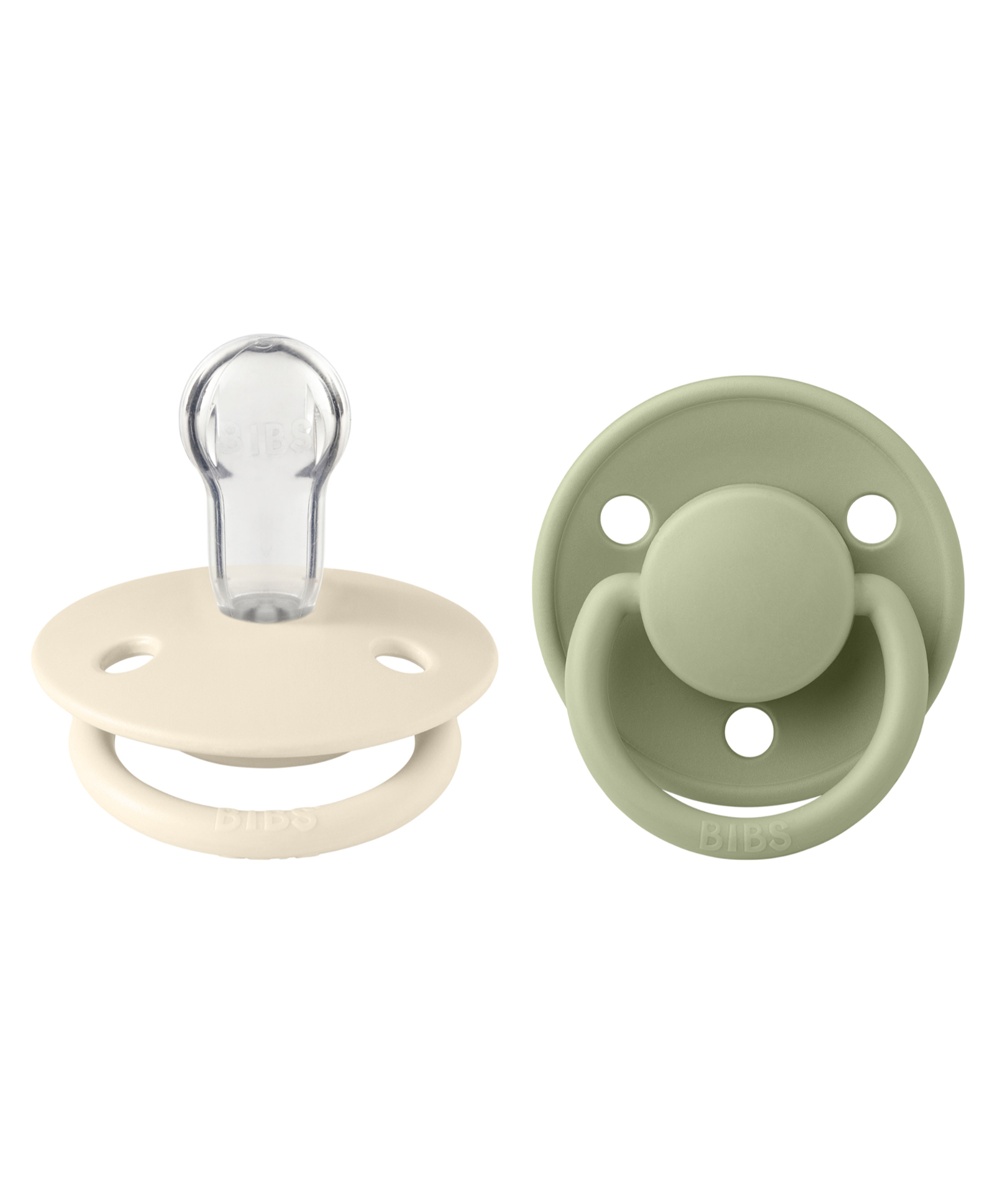 BIBS De Lux Pacifier Soother Round Silicone Nipple Pack of 2 - Ivory & Sage-picture-18