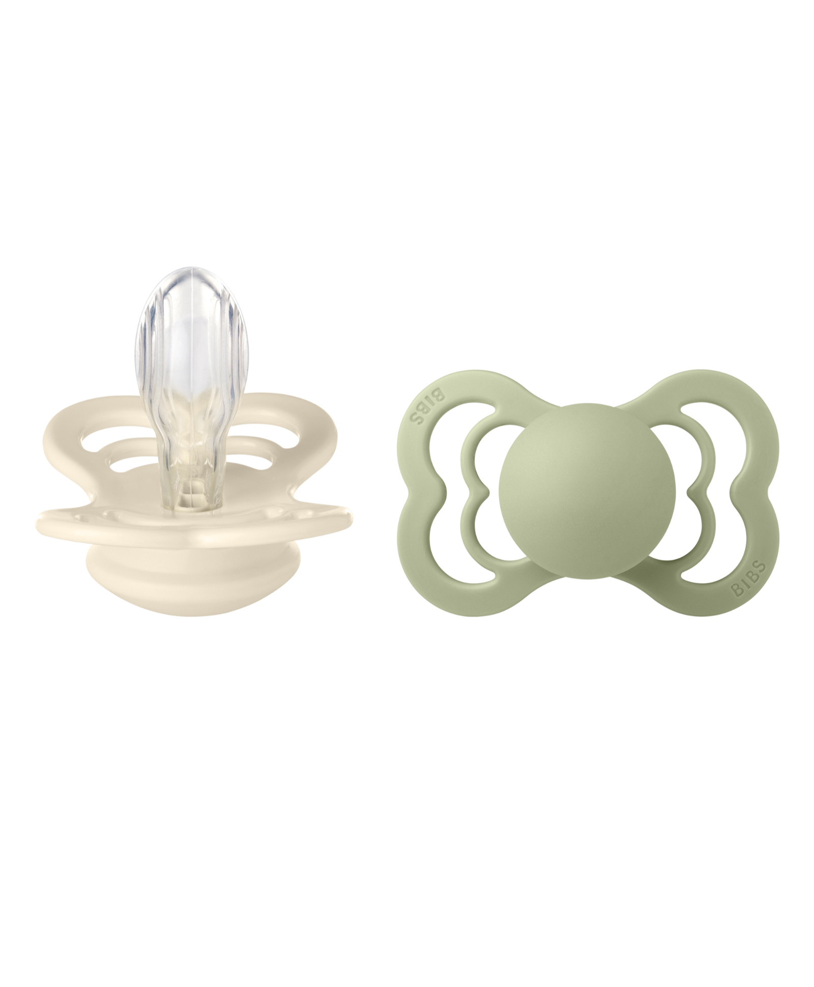 BIBS Supreme Pacifier Soother Flat Symmetrical Silicone Nipple Pack of 2 Size 2 - Ivory & Sage-picture-15