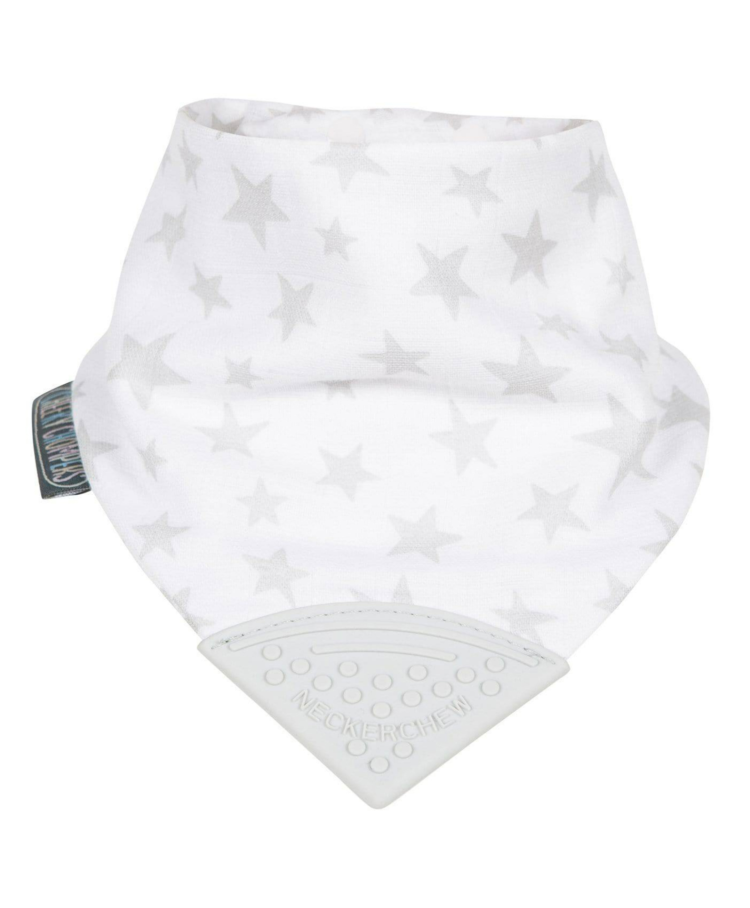 Cheeky Chompers Muslin Teething Bib for Toddlers and Babies - Silver Stars-image-24