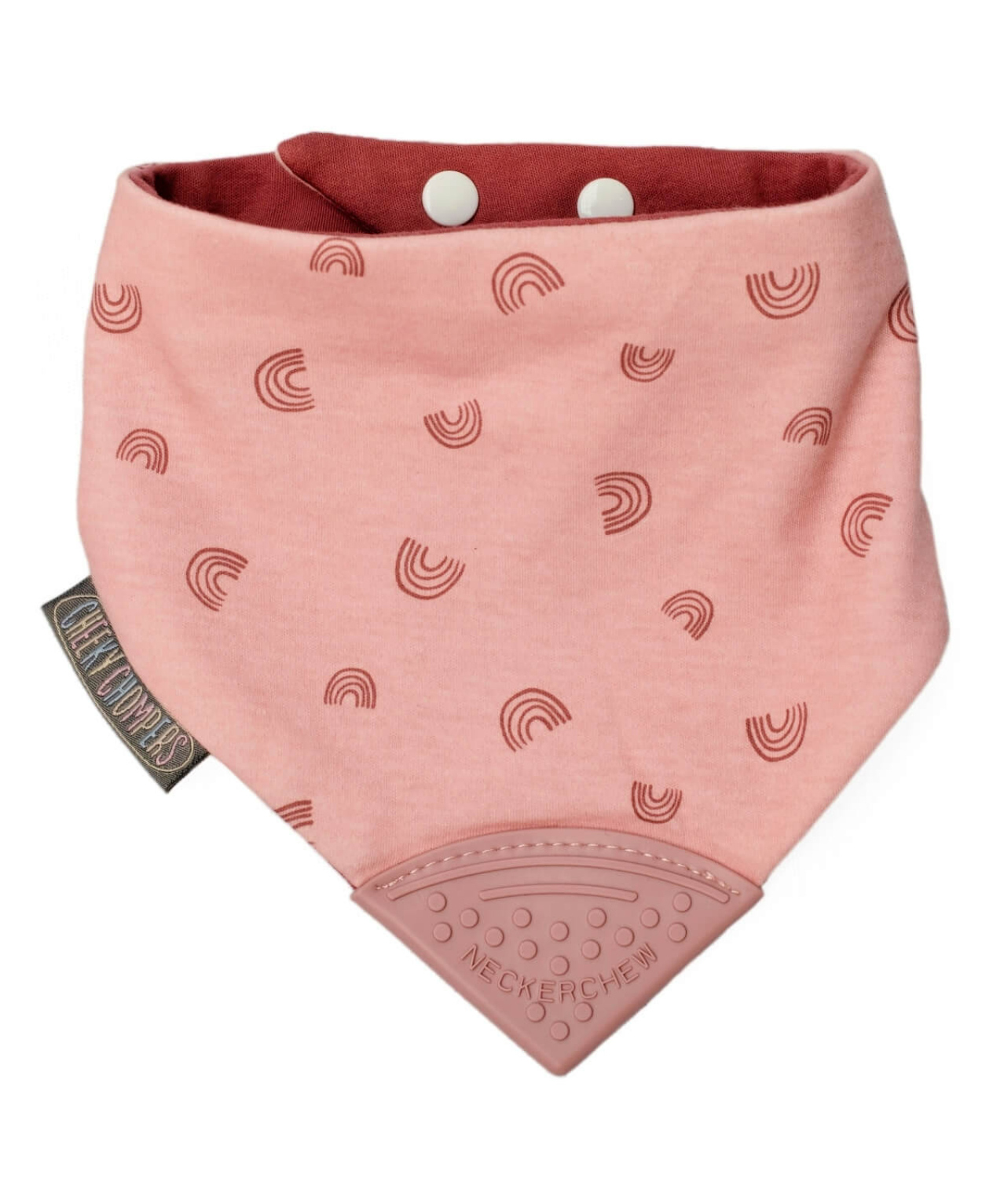 Cheeky Chompers Teething Bib for Toddlers and Babies - Rainbow Rose-image-6