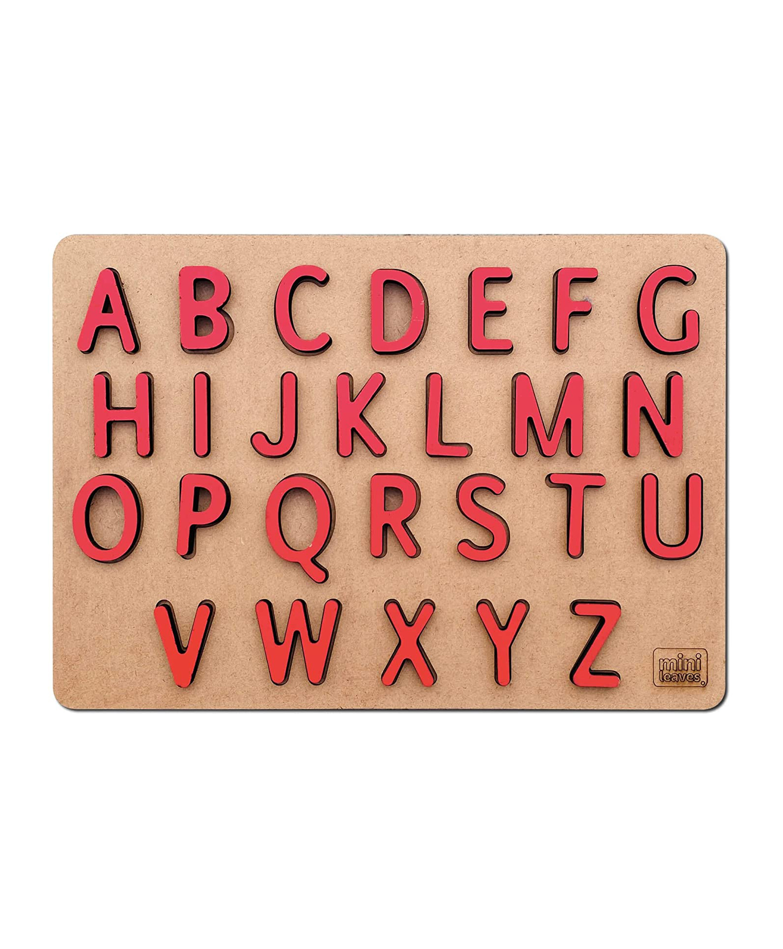 minileaves Mini Leaves Wooden Capital Alphabets Letters Learning Board Educational Puzzle - 27 Pieces-picture-31