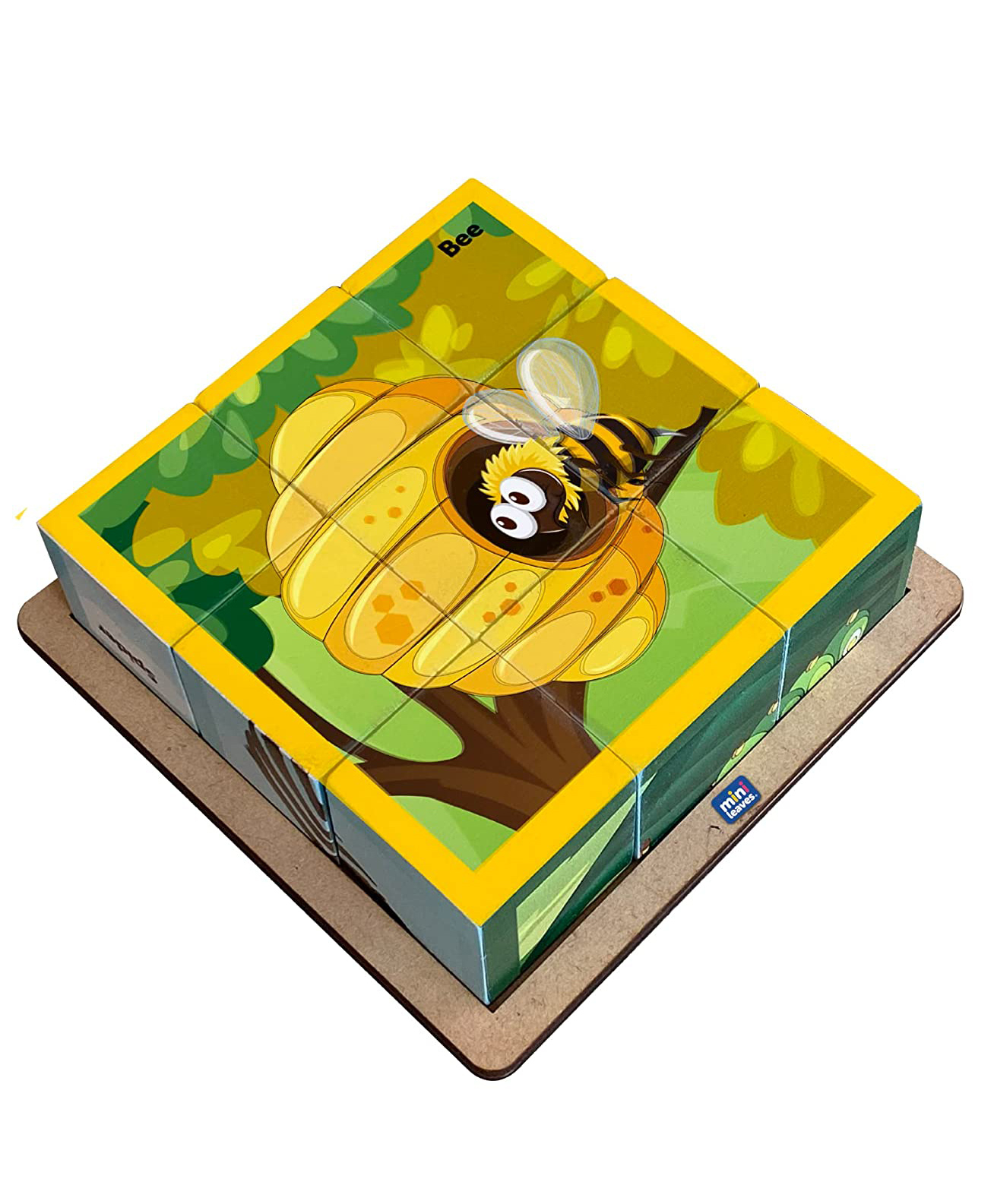 minileaves Mini Leaves Wooden Educational Puzzle Cube Insects Multicolour - 9 Pieces-picture-46