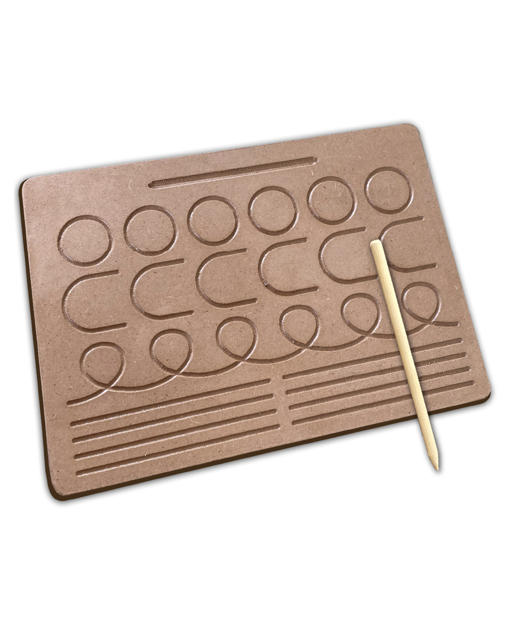 minileaves Mini Leaves Montessori Wooden Patterns and Shapes Tracing Boards Handwriting Practice 4 Shapes - Brown-picture-19