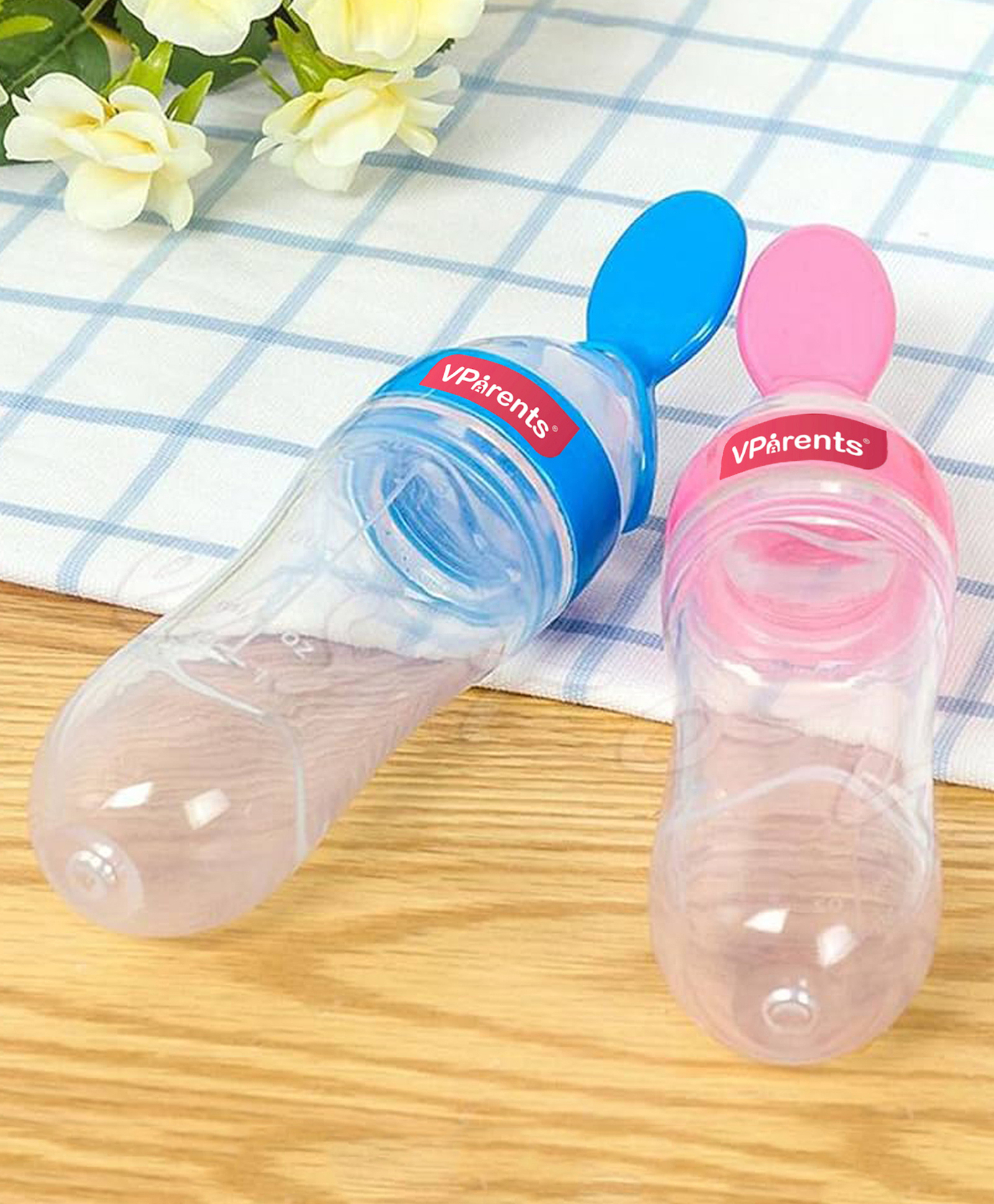 Vparents food Feeding Spoon with Squeezy Food Grade Silicone Feeder Bottle For Infant Baby -  90 ml-picture-24