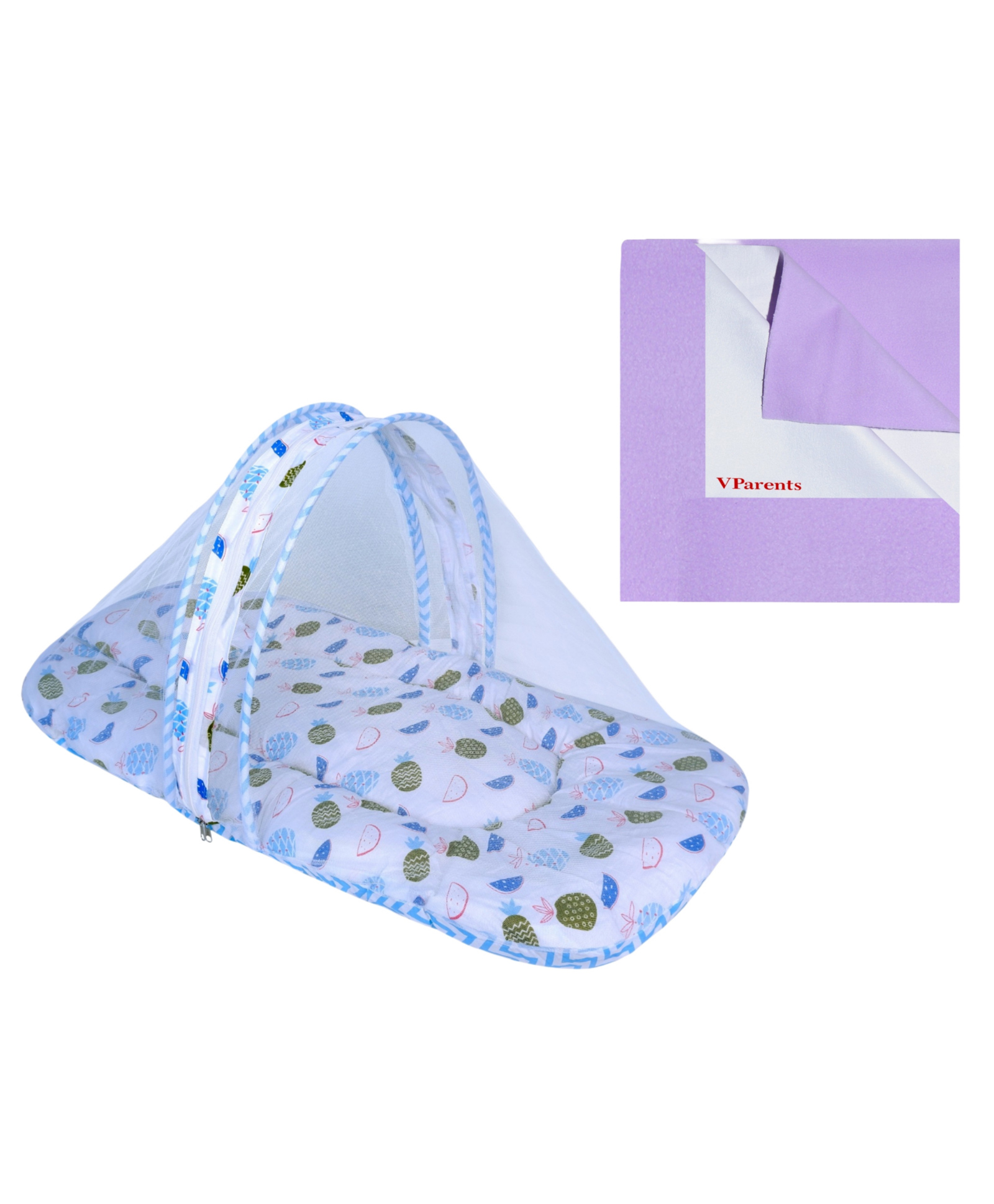 VParents Fruity Baby Bedding Set with Pillow and Drysheet Combo - Blue-picture-39