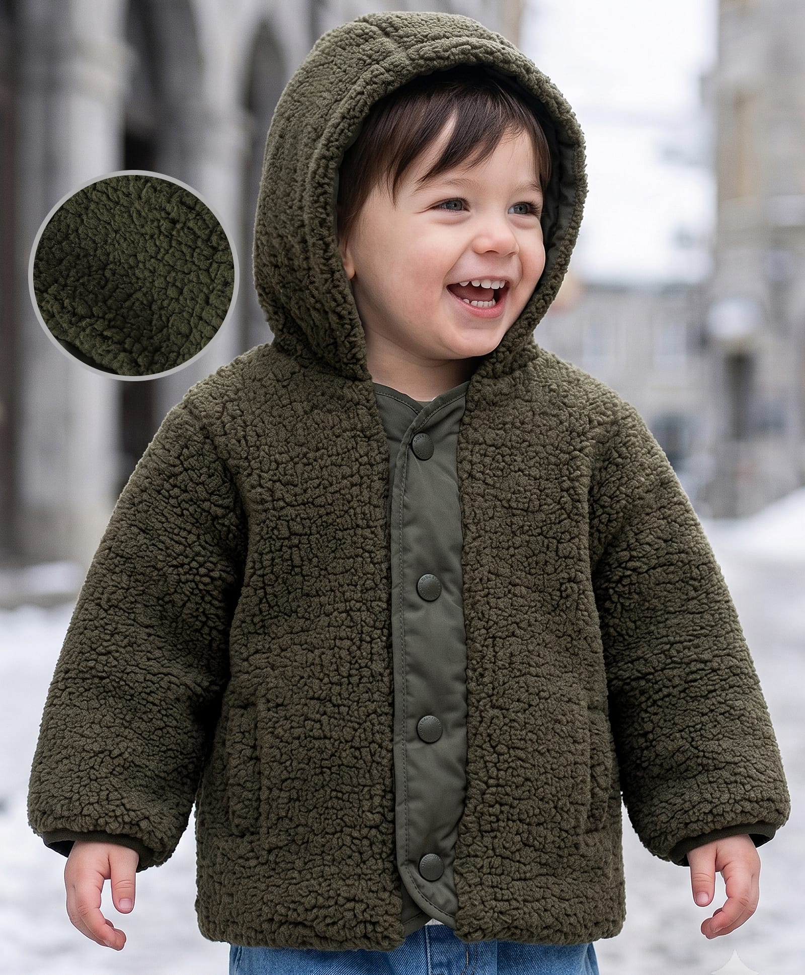 Babyoye Solid Dyed Full Sleeves Hoodie - Green-image-49