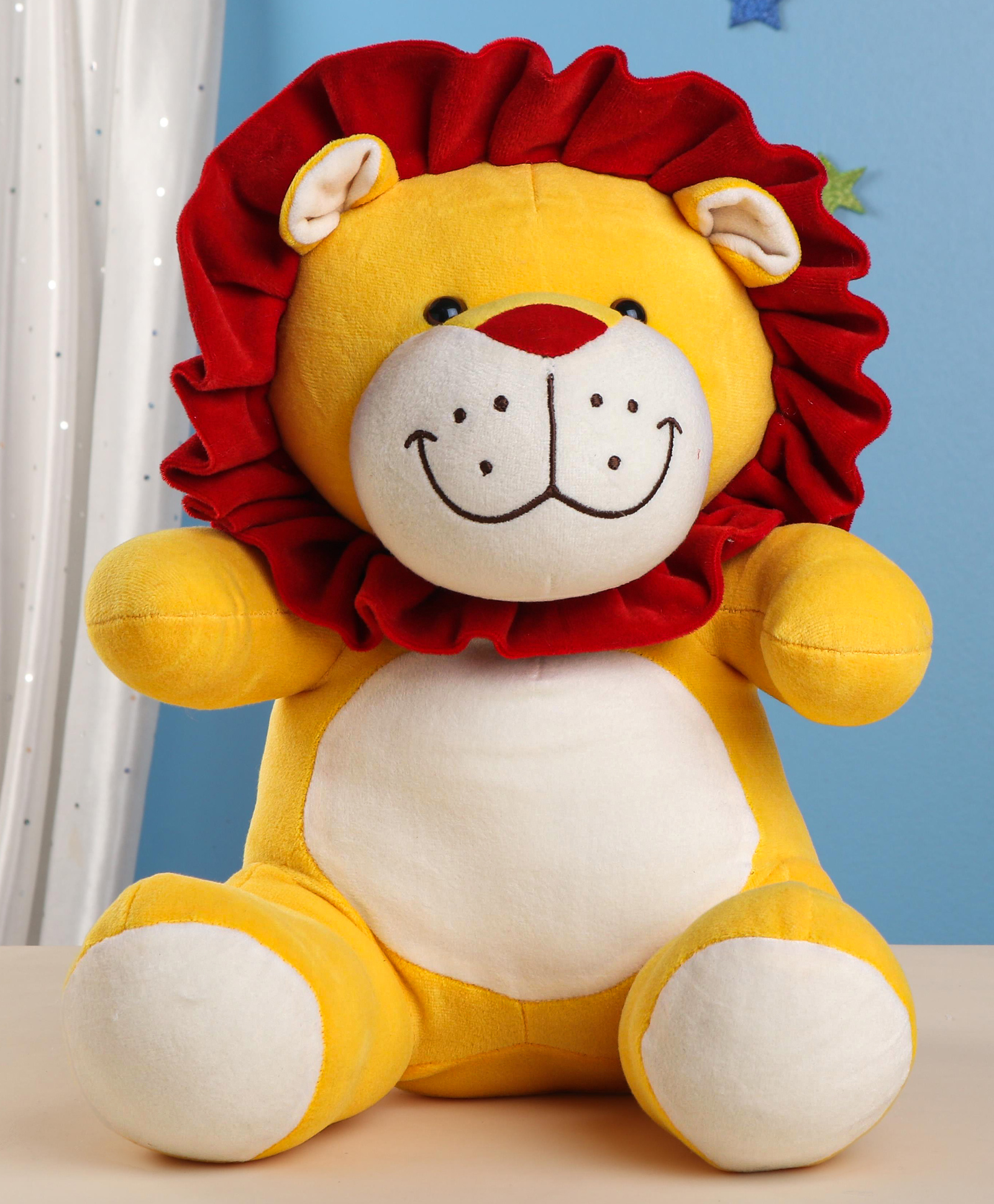 Playtoons The King of The Jungle Lion Soft Toy Yellow - Height 37 cm-image-14