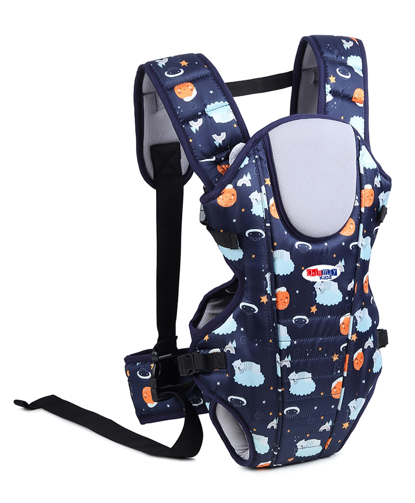Chinmay Kids 3 Way Baby Carrier With Detachable Bib & Head Cushion Ergonomic Multi Functional Baby Carrier Dark Blue Back Carry-image-15