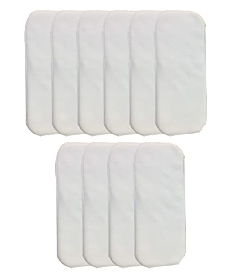 Chinmay Kids Baby Insert Pads Reusable Soft 5 Layers Inserts For Baby Cloth Diaper High Absorbing Washable Liners Set Of 10 - White-image-19