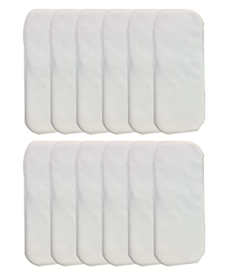 Chinmay Kids Baby Insert Pads Reusable Soft 5 Layers Inserts For Baby Cloth Diaper High Absorbing Washable Liners Set Of 12 - White-image-18