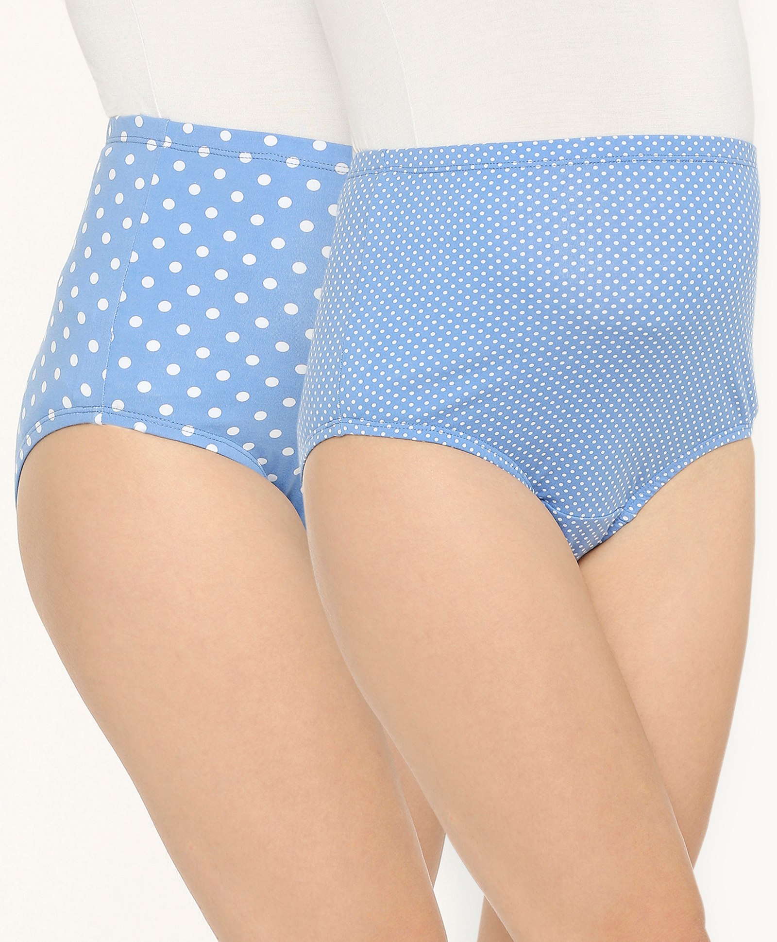 Bella Mama Cotton Elastane High Coverage Panty Set Pack of 2 Polka Dot Print (Colour May Vary)-image-9