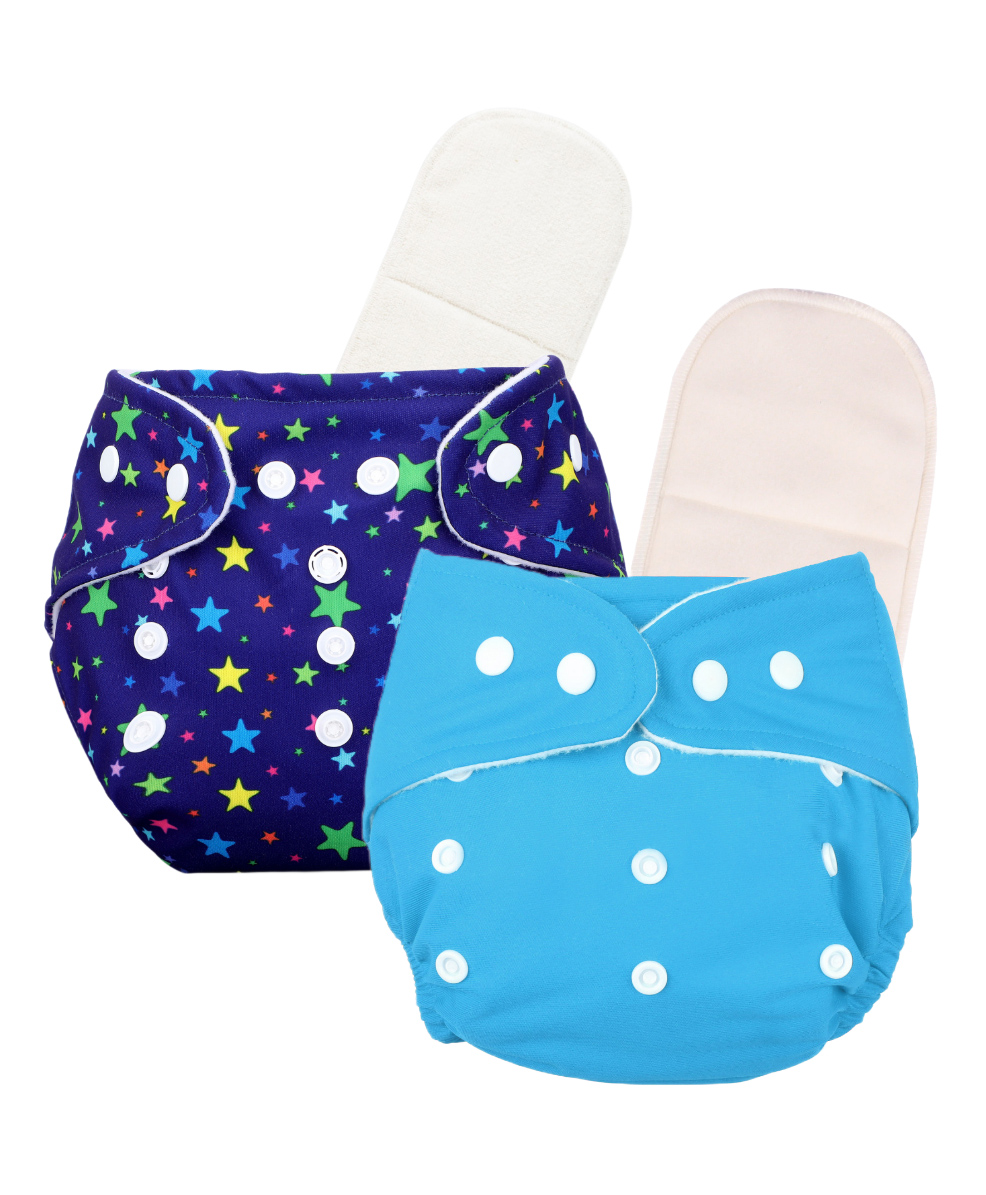 Deedry Cloth Reusable Diapers With Insert Pack of 2 -  Blue-image-27