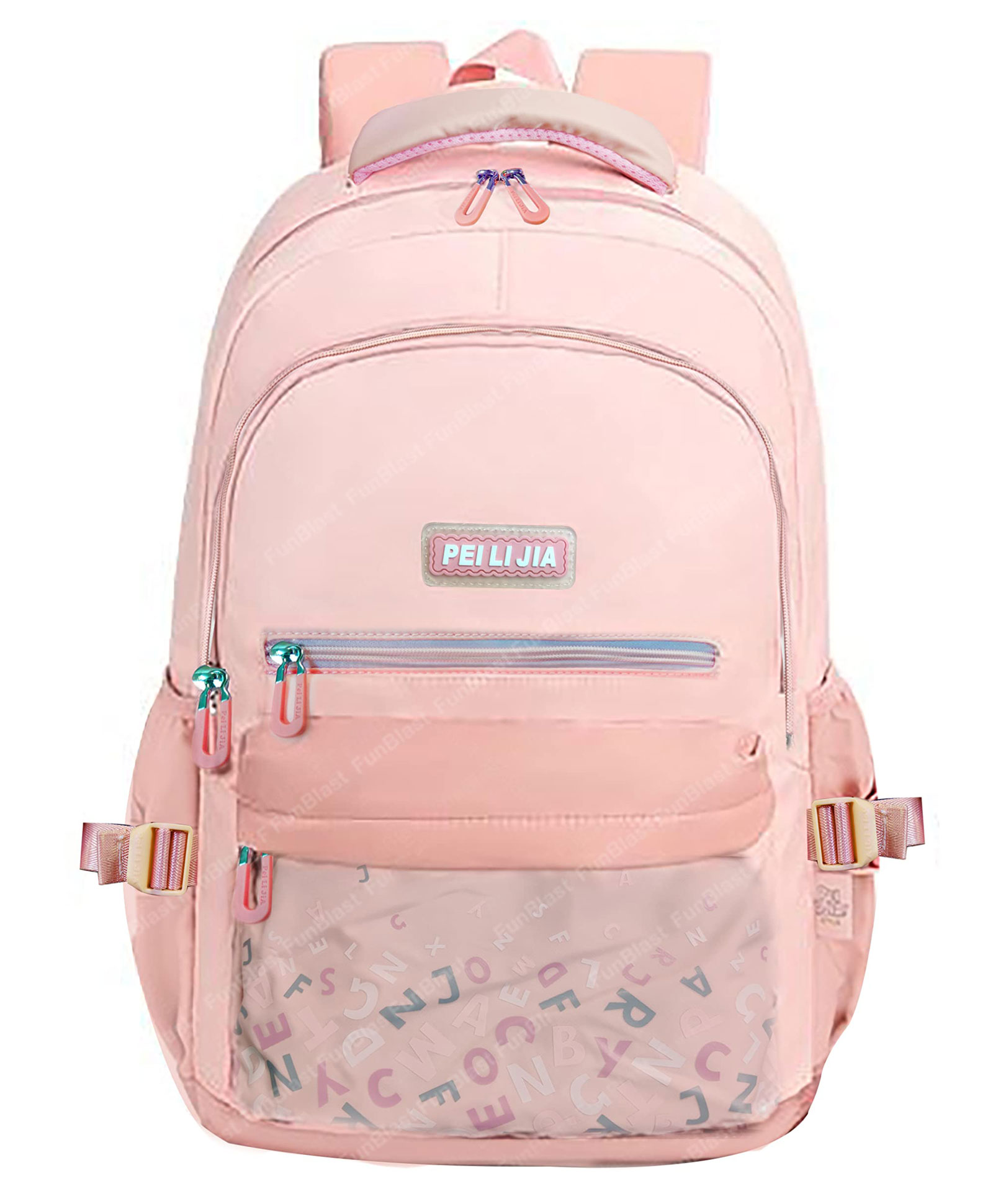 FunBlast Casual Multipurpose School Bag Pink - 18 Inches-image-29