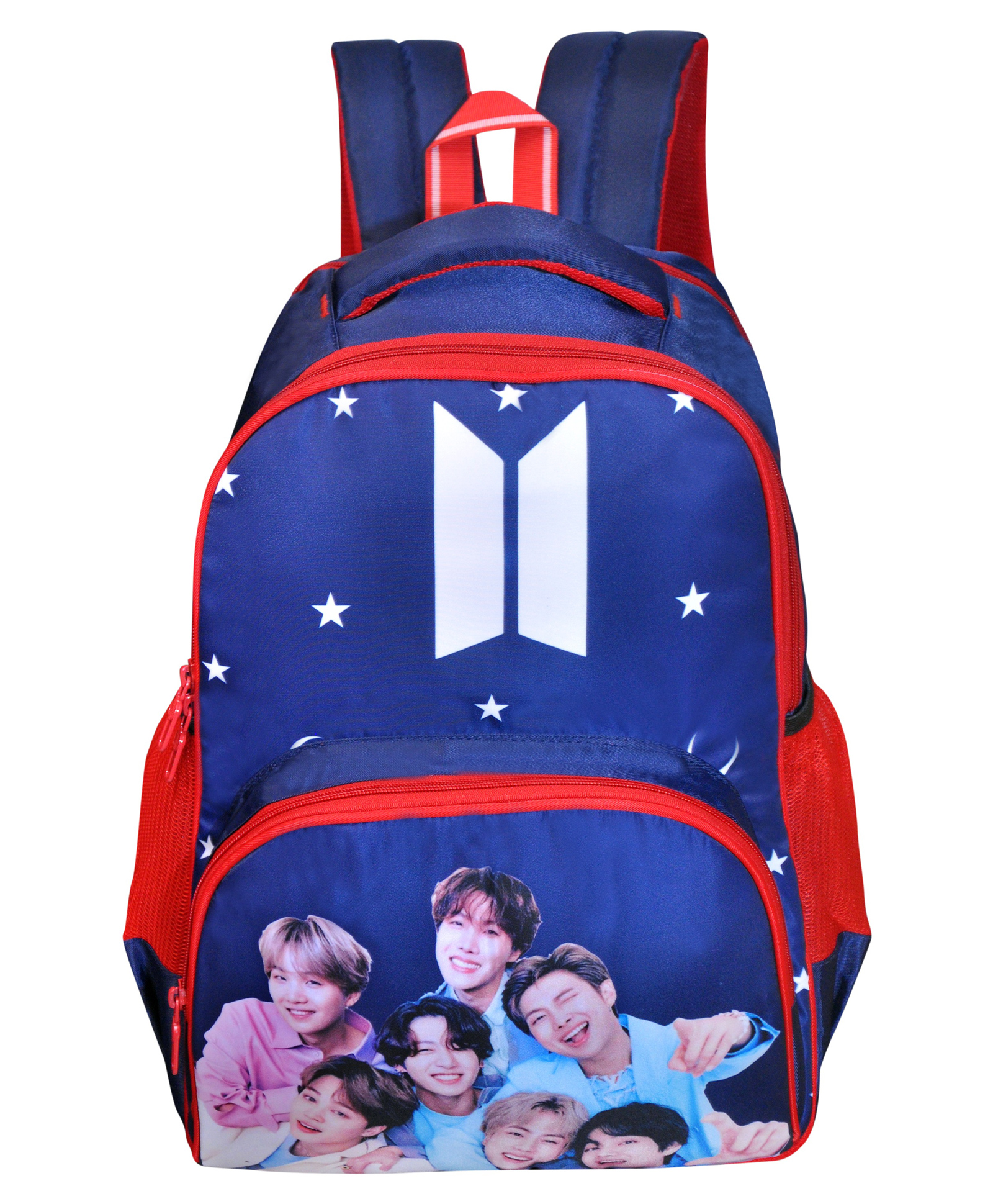 Happlie BTS School Bag with Raincover Blue - Height 16 Inches-image-42