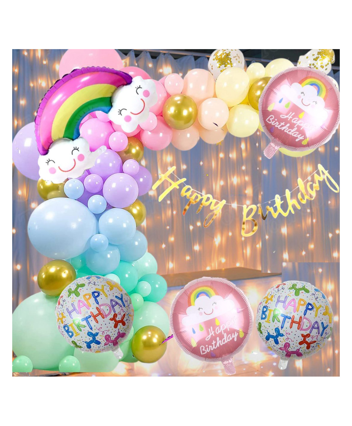 Puchku Happy Birthday Rainbow Foil Balloon - Pack of 69-image-41