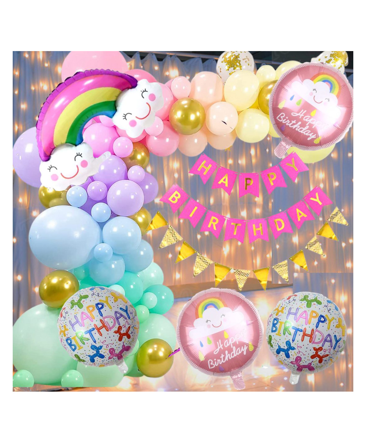 Puchku Happy Birthday Rainbow Foil Balloon - Pack of 70-image-29