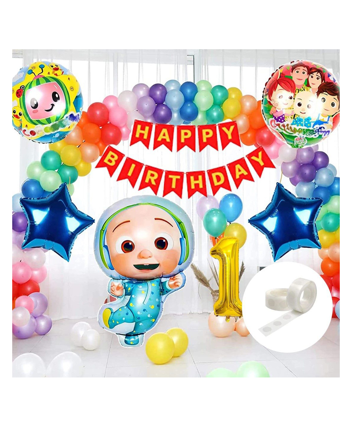 Puchku Cocomelon Theme Birthday Party Decorations items kit - 67 Pieces-image-6