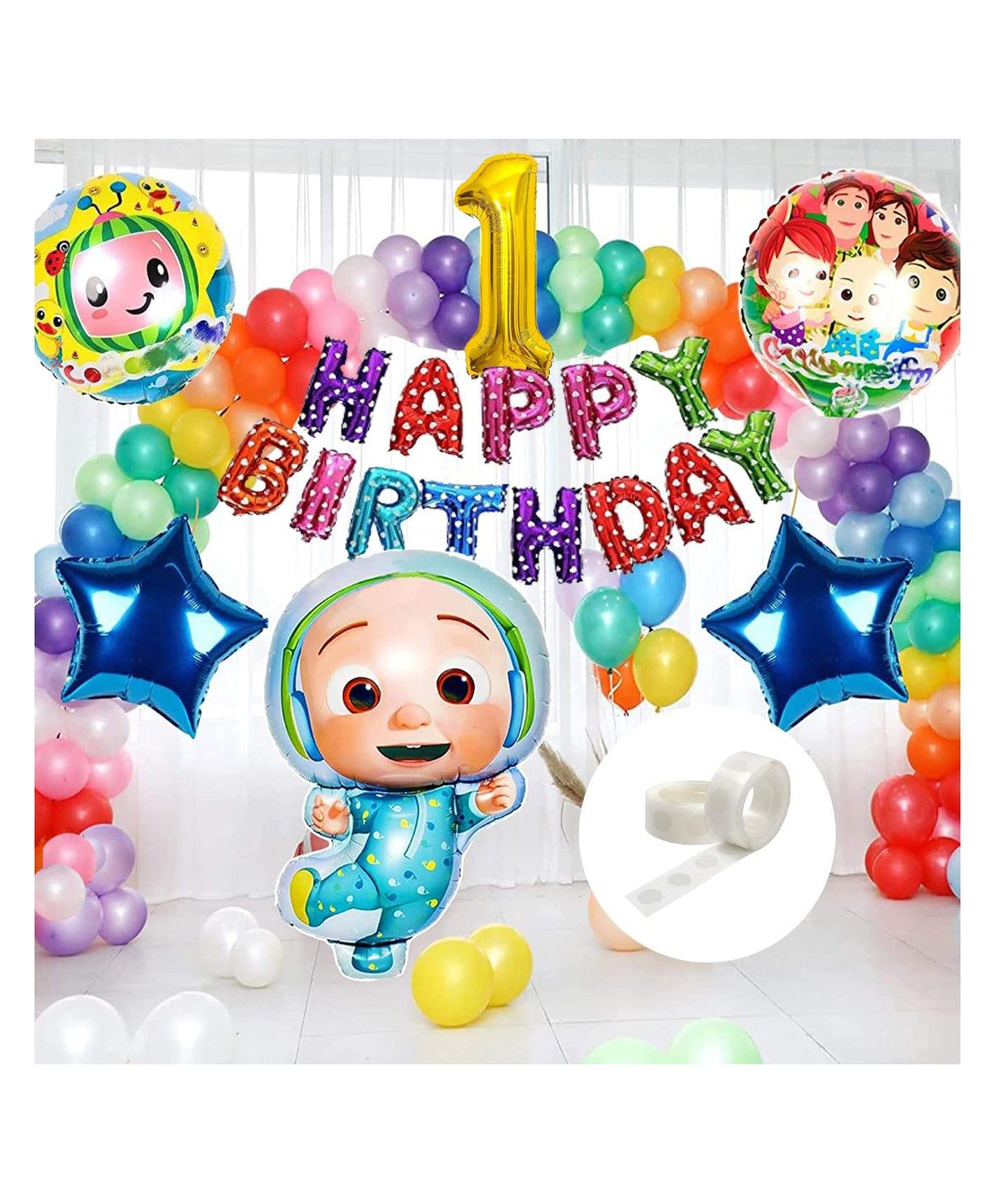 Puchku Cocomelon Theme Birthday Decoration - 67 Pieces