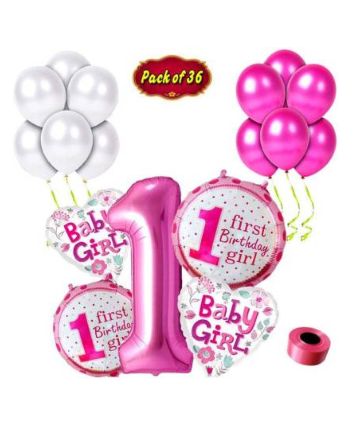 Puchku 1st Happy Birthday Rainbow Foil Balloon - Pack of 36-image-28