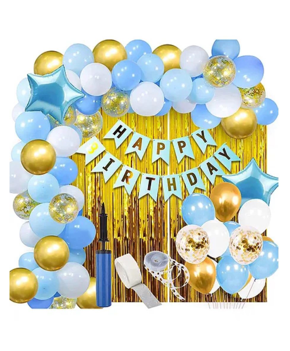 Puchku Birthday Decoration Kit Blue - Pack of 63-image-47