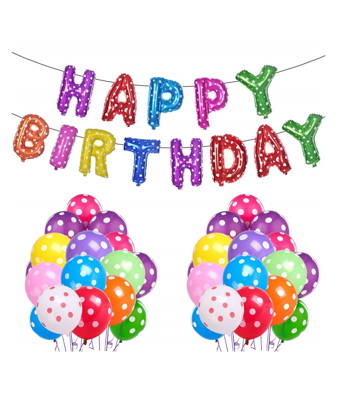Puchku Happy Birthday Letters Foil Balloon Set Decoration -Pack of 51-image-31