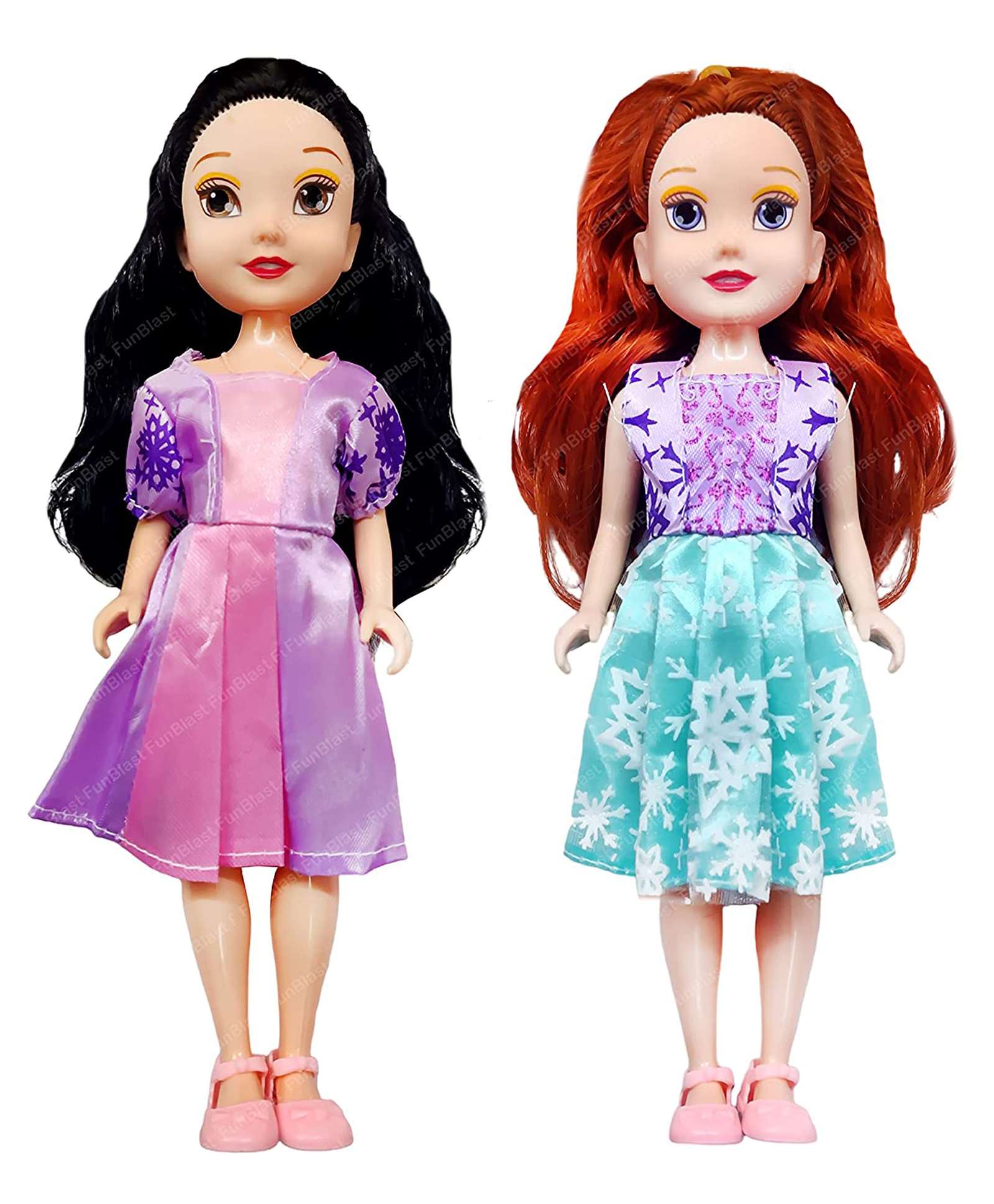 FunBlast Cute Realistic Dolls Toys for Kids Pack of 2 - Height 24 cm (Dress Color May Vary)-image-19
