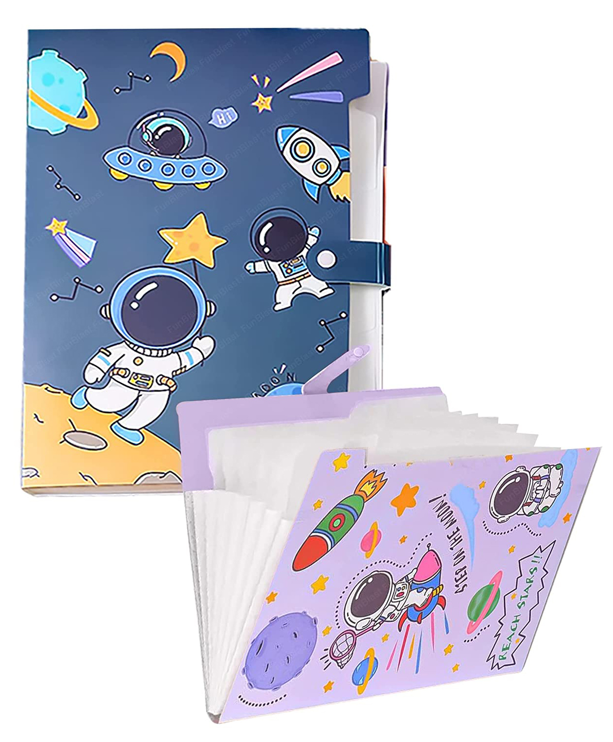 FunBlast Space Theme File Folder with Button Lock Pack of 2 (Color May Vary)-image-0