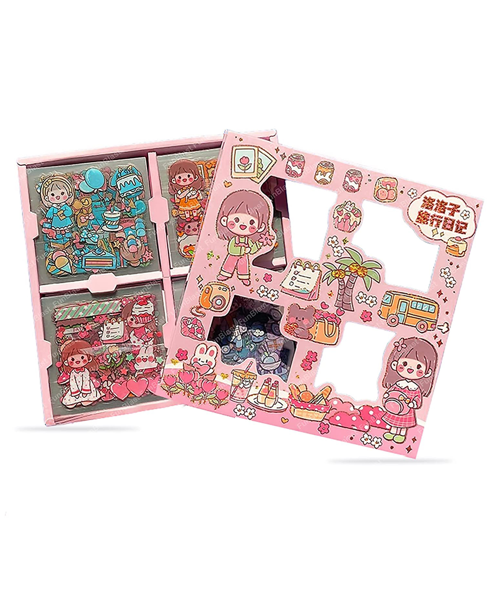 FunBlast Cute Girl Theme Washi Stickers 100 Sheets (Assorted Design)-image-44