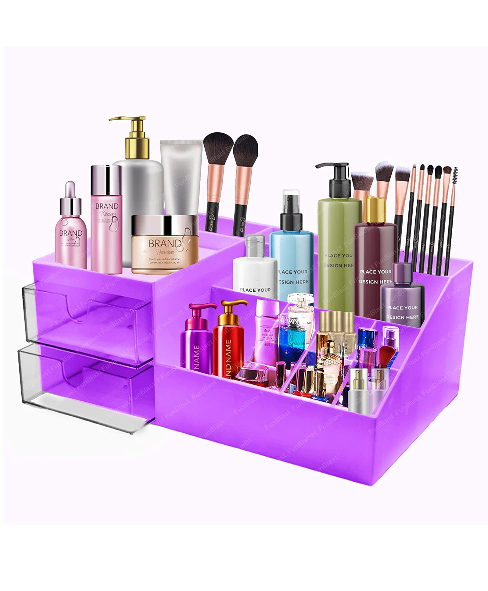 FunBlast Cosmetic Storage Box - Purple-image-1