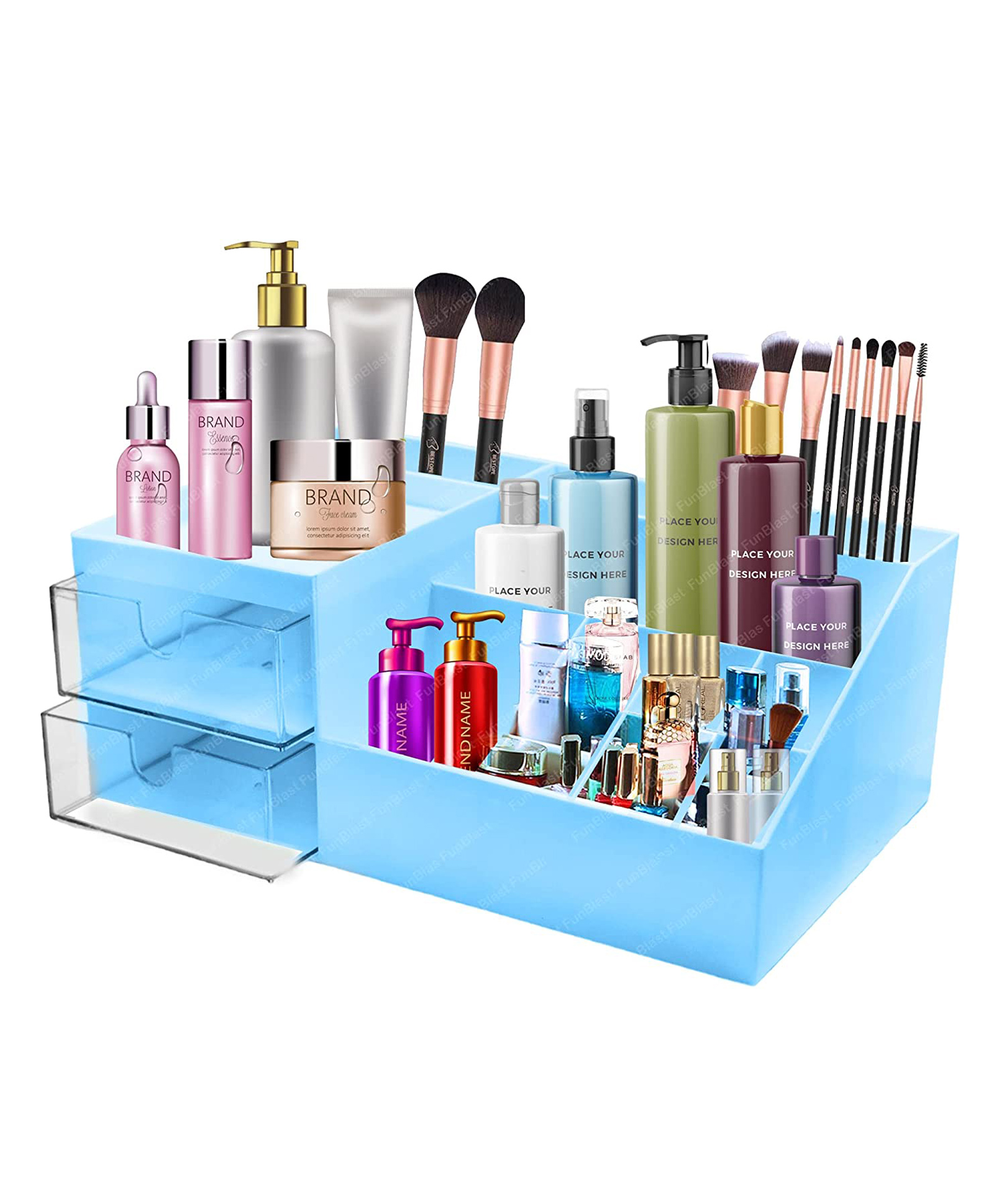 FunBlast Cosmetic Storage Box - Blue-image-47