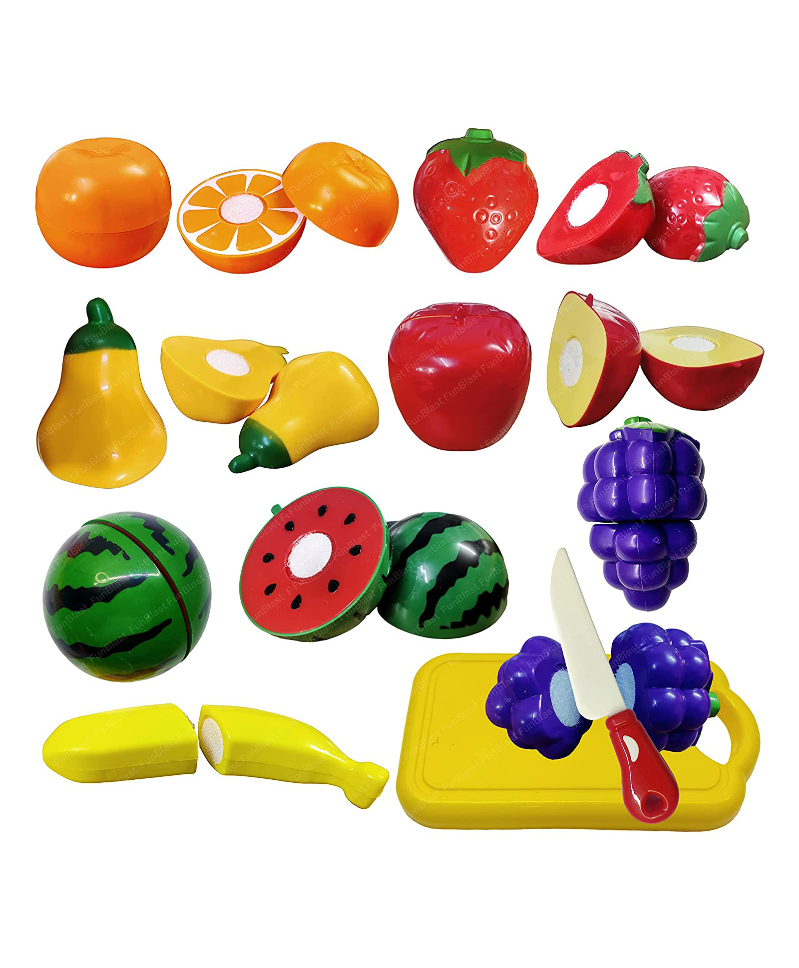 FunBlast Realistic Cutting Fruits Play Set Toys with Chopping Board & Knife - Multicolour-image-17