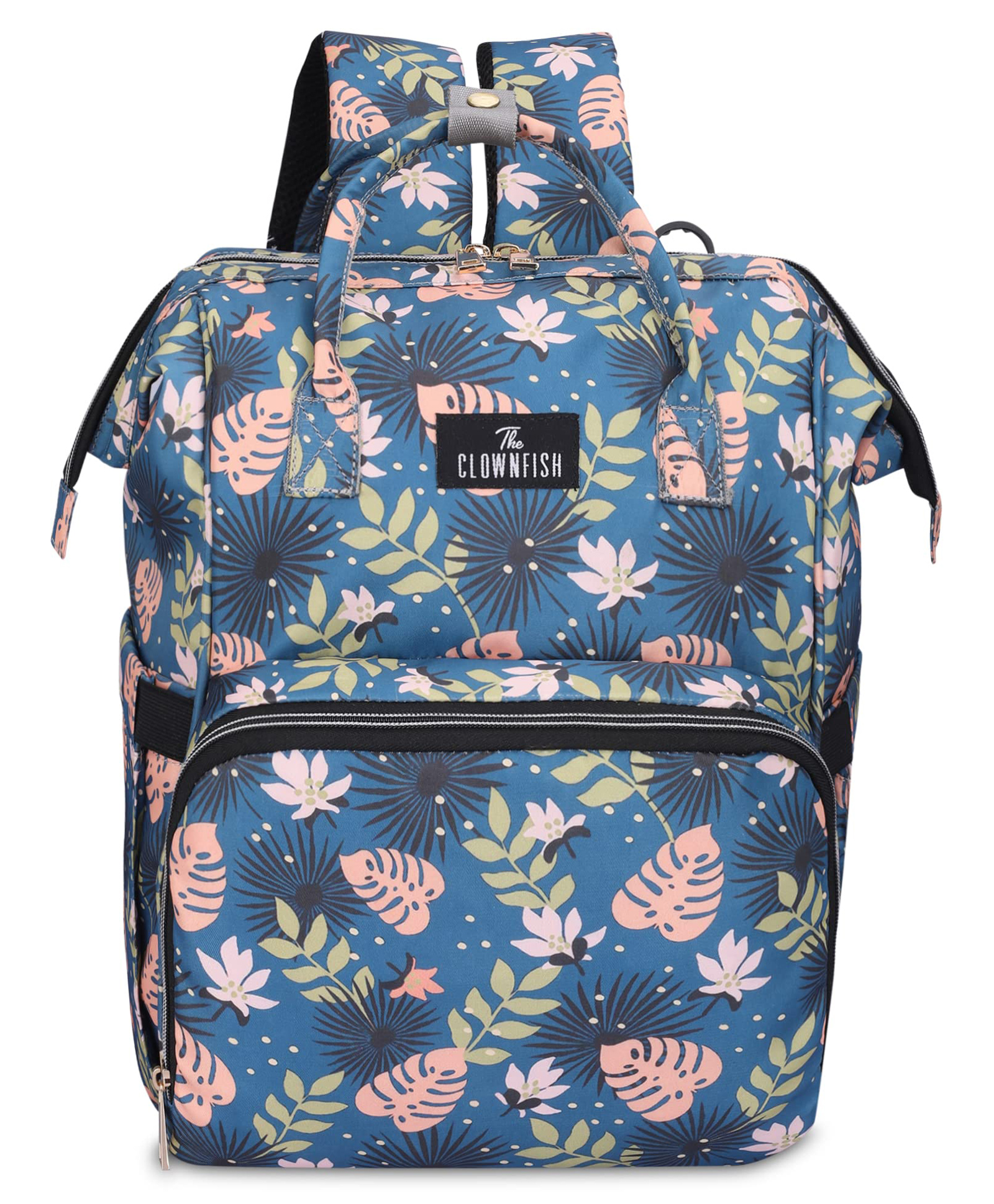 The Clownfish Baby on Board Series Multipurpose Diaper Bag with Bottle Organizer & Tissues Dispensing Pocket in Polyester  Cerulean Blue-image-43