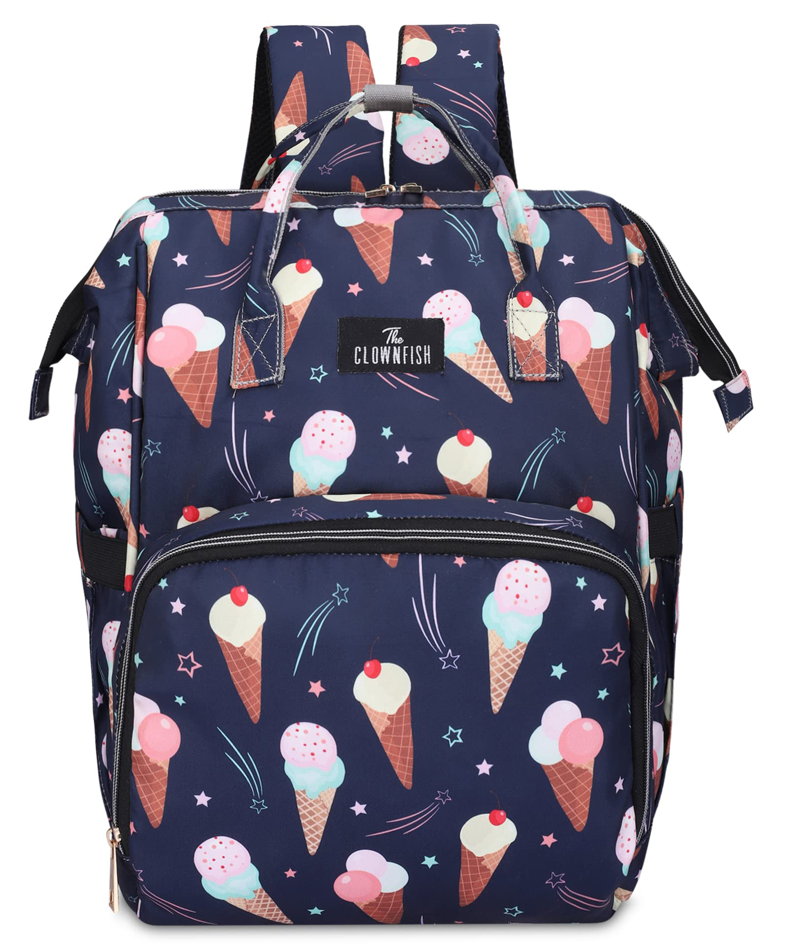 THE CLOWNFISH Baby On Board Series Multipurpose Diaper Bag with Bottle Organizer & Tissues Dispensing Pocket in Polyester - Navy Blue-image-39