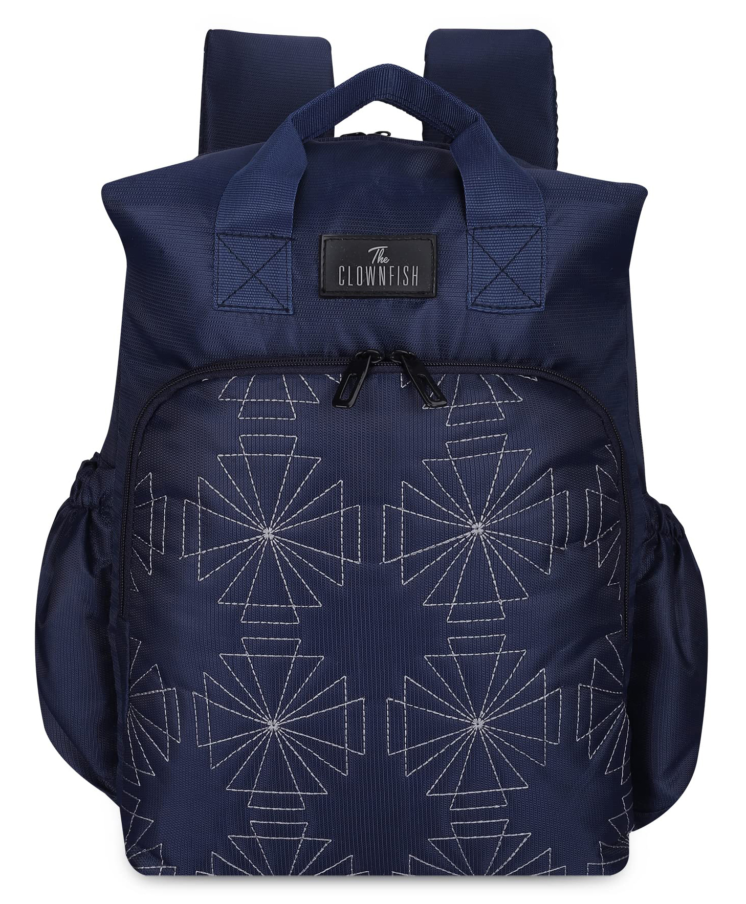 The Clownfish Mommy & Me Series Polyester Multipurpose Diaper Bag with Bottle Organizer & Changing Mat Sheet - Midnight Blue-picture-11
