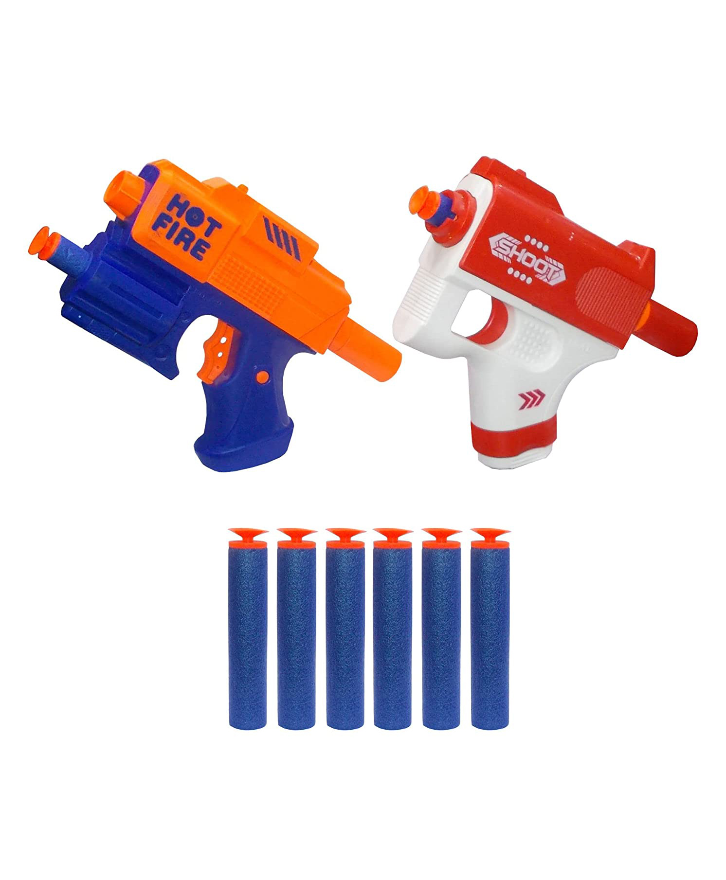 Lattice Twin Manual shot Soft Bullet Gun with 6 Foam Bullets & Targets Guns & Darts (Color May  Vary)-picture-28